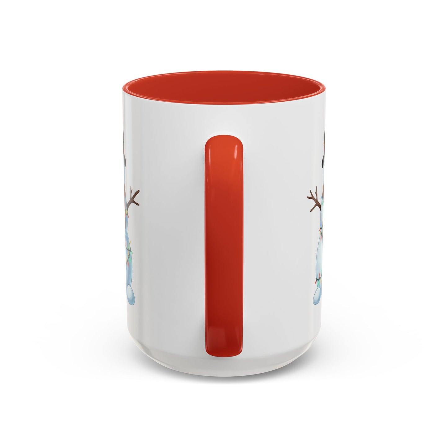 Snowman Christmas Mug, Snowman Wrapped in Lights Mug, Holiday Coffee Cup, Cute Winter Snowman Cup, Christmas Gift Mug, Xmas Cocoa Mug