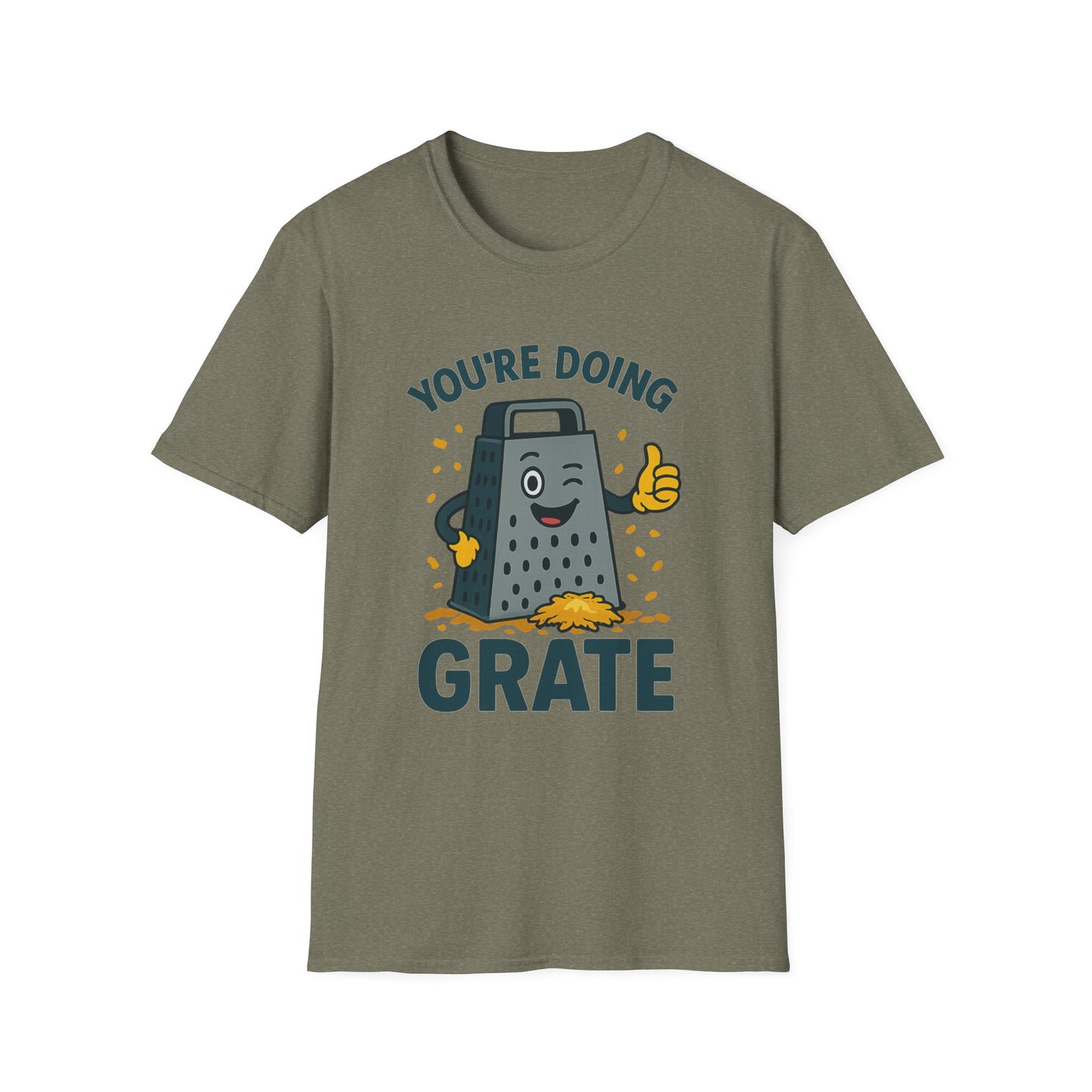 You’re Doing Grate Funny Cheese Grater Pun T-Shirt | Cute Kitchen Humor Graphic Tee | Encouragement Gift for Food & Pun Lovers
