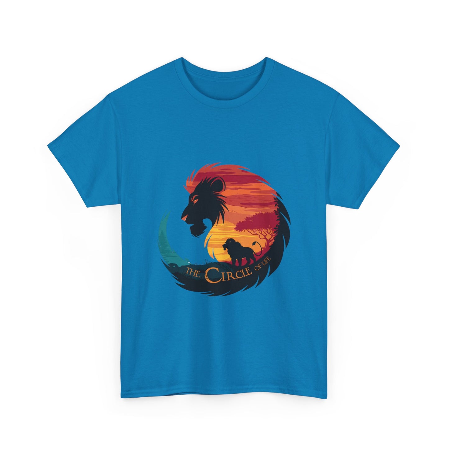 The Circle of Life Lion Shirt – Sunset Safari Wildlife Graphic Tee – Inspirational Nature T-Shirt for Animal Lovers & Adventure Fans