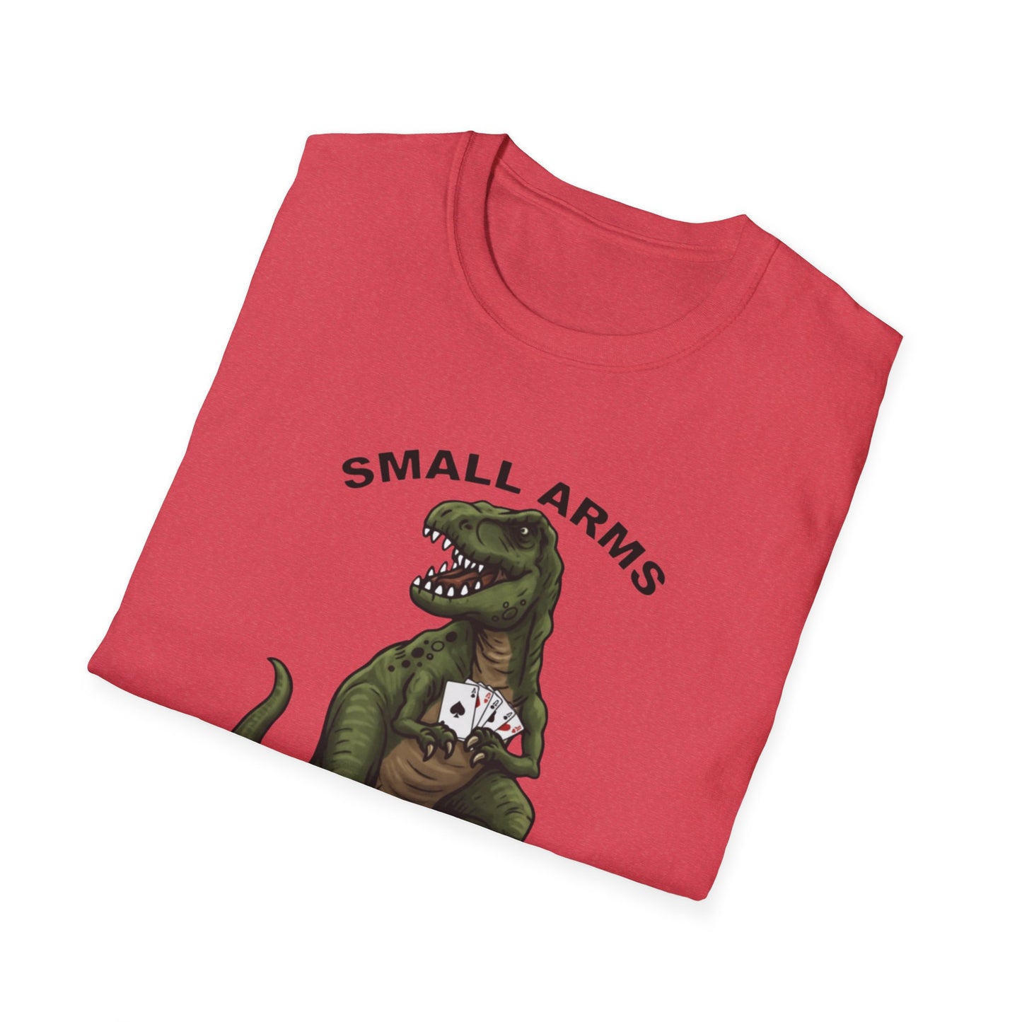 Funny Small Arms Dealer T-Rex Shirt, Dinosaur Pun Tee, Hilarious Graphic T-Shirt for Men & Women, Great Gift for Dad, Friend, or Coworker