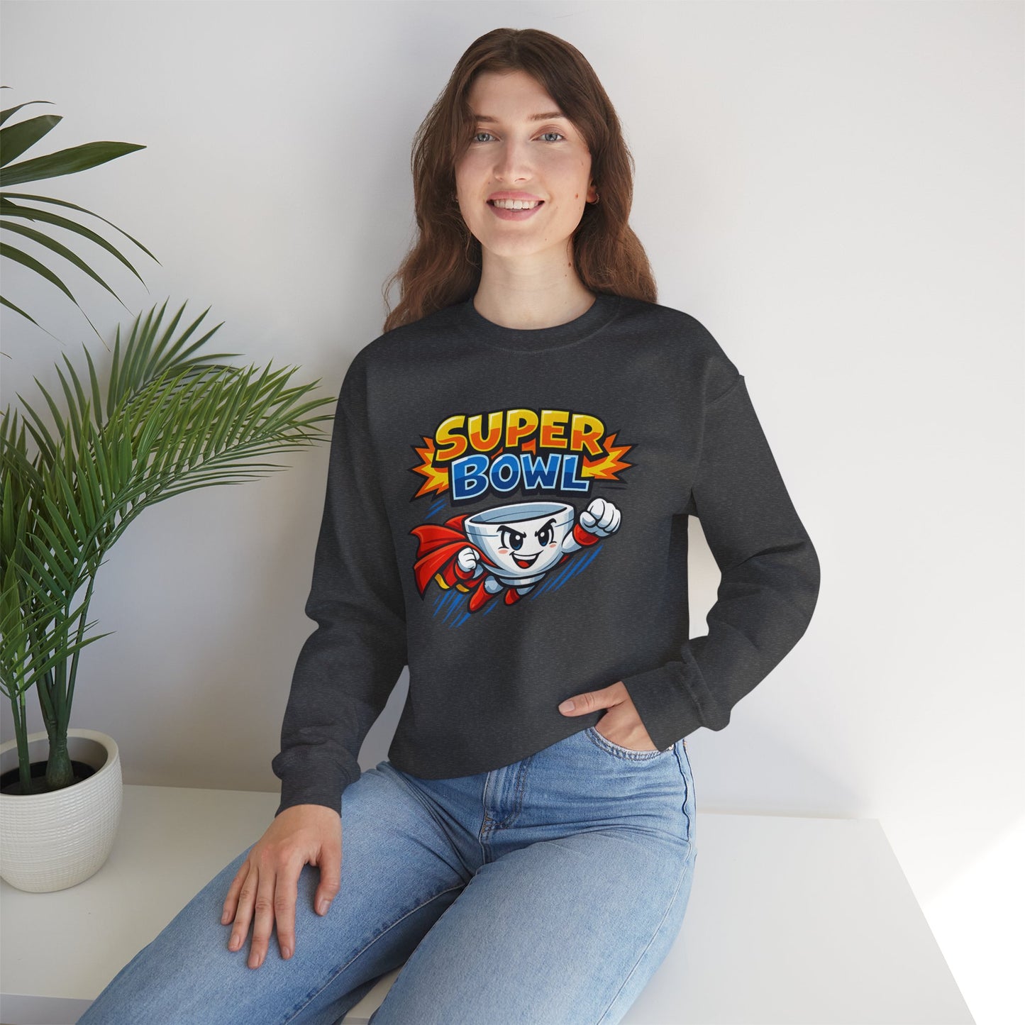 Super Bowl Sweatshirt, Funny Super Bowl Crewneck, Football Party Sweatshirt, Game Day Pullover, Bowl Pun Shirt, Unisex Graphic Crew