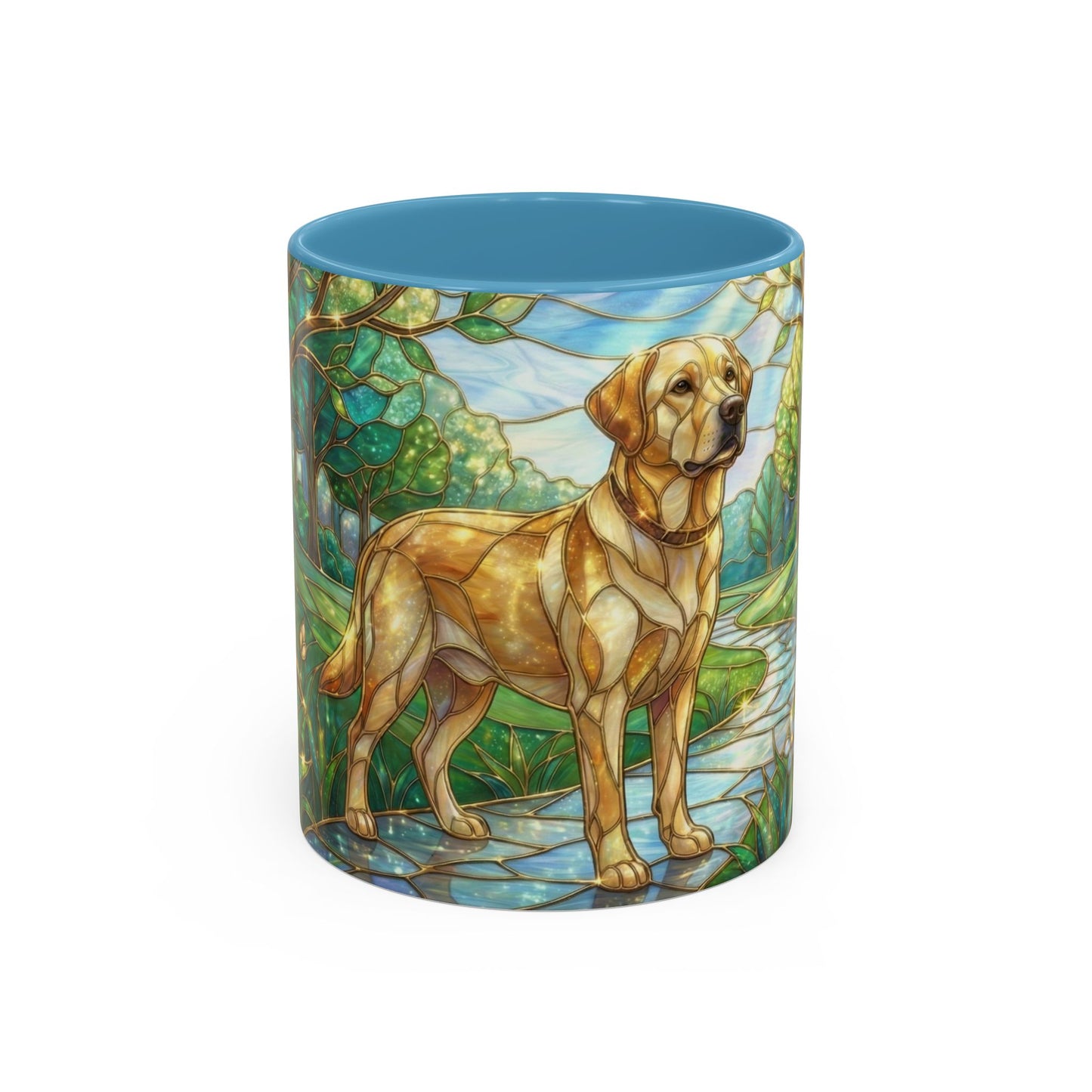 Stained Glass Labrador Mug, Dog Lover Coffee Mug, Labrador Retriever Art Cup, Pet Memorial Gift, Colorful Dog Mug, Nature Art Mug
