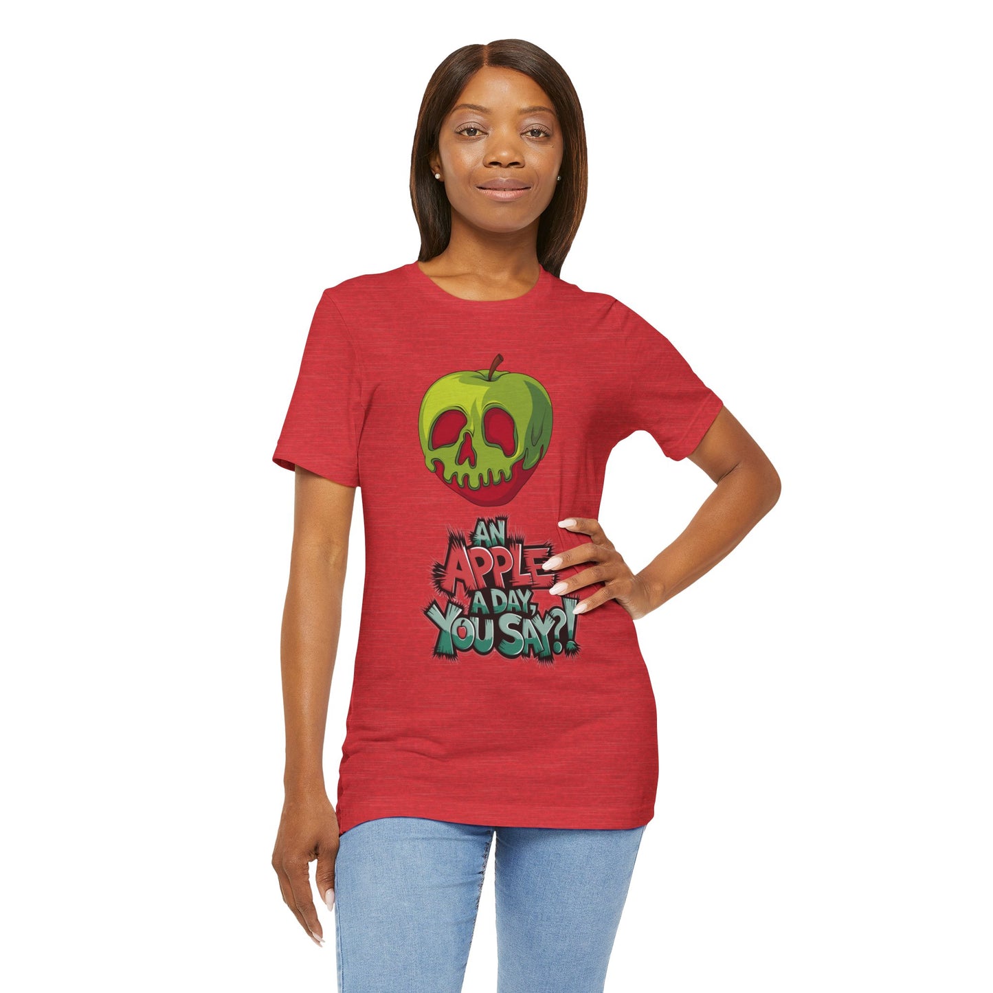 Funny Apple Skull Shirt – An Apple A Day You Say? – Grunge Fruit Tee – Y2K Nostalgia T‑Shirt – Gift for Fruit Lovers