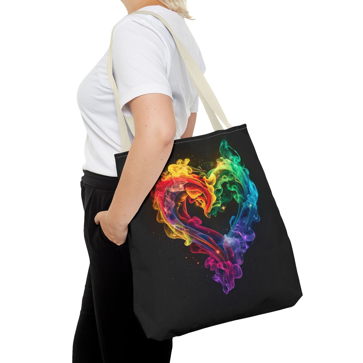 Colorful Smoke Heart Tote