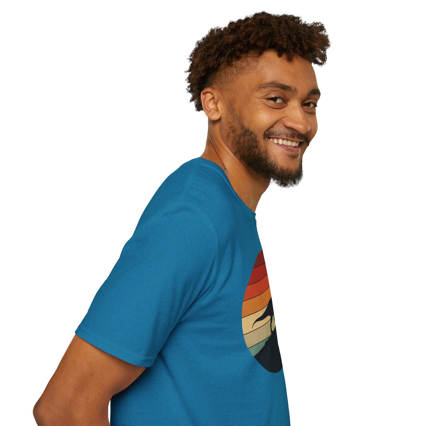 Retro T-Rex Dinosaur Shirt for Men Women - Vintage Sunset Graphic Tee - Unisex Jurassic Gift Idea Funny Casual Dino T-Shirt