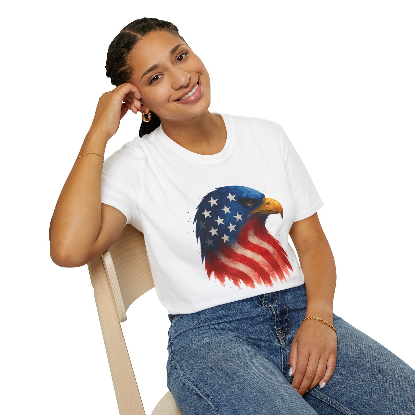 American Flag Eagle Shirt - 4th of July Patriotic Tee - USA Freedom T-Shirt - Independence Day Shirt - Bald Eagle Graphic Tee