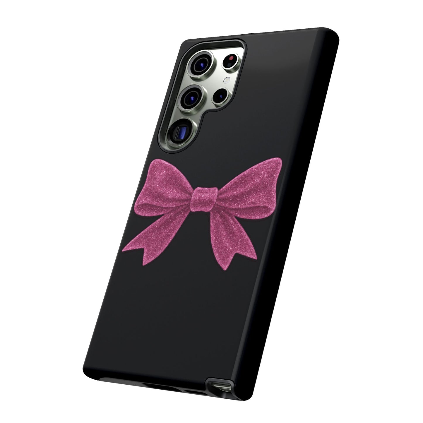 Pink Glitter Bow Samsung Case – Coquette Aesthetic Phone Cover – Girly Glossy Galaxy Case – Cute Soft Girl Tech Accessory – Kawaii Gift Idea