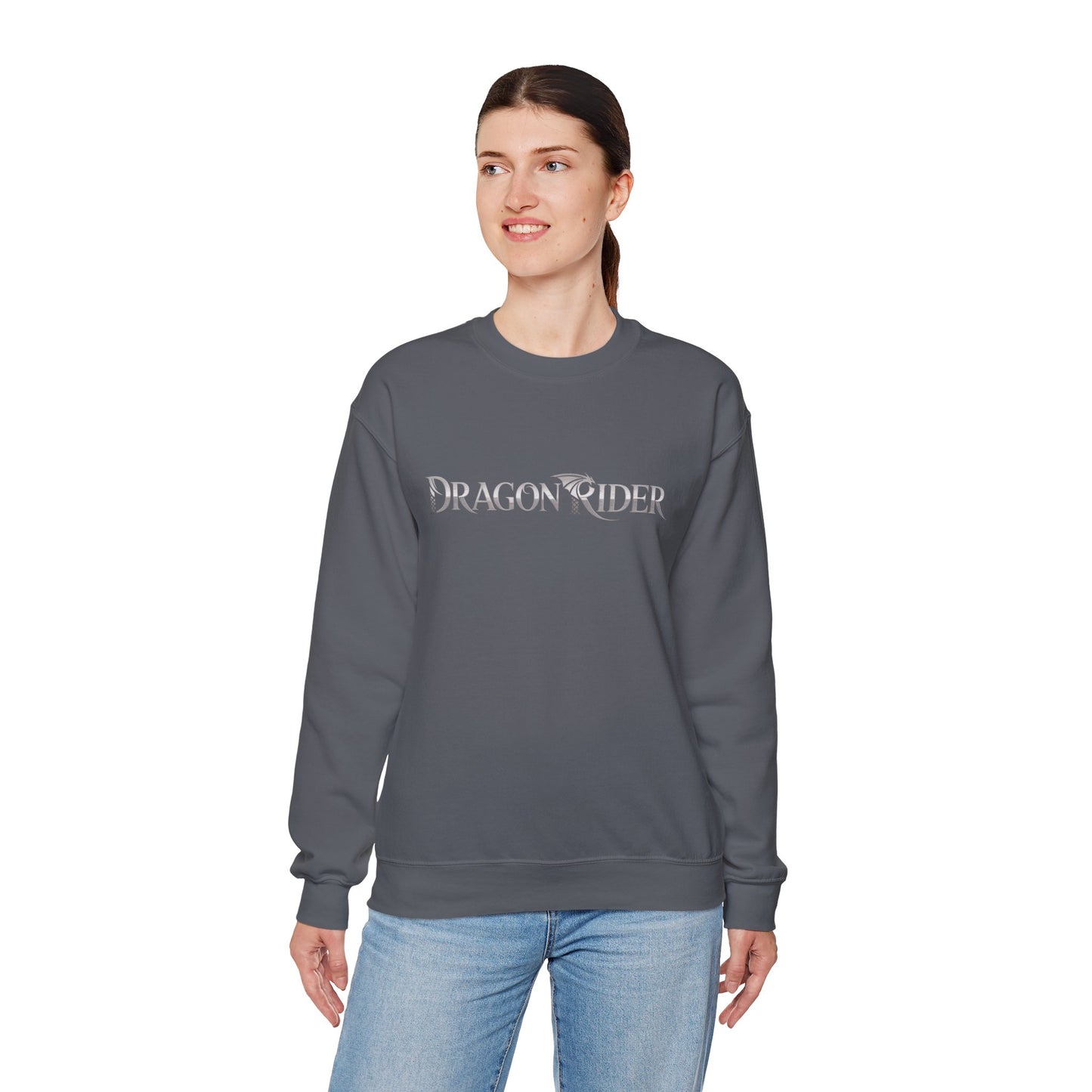 Dragon Rider Sweatshirt | Unisex Fantasy Gamer Crewneck | Nerdy Cozy Mythical Gift | Medieval Dragon Pullover | Geek Cosplay Style