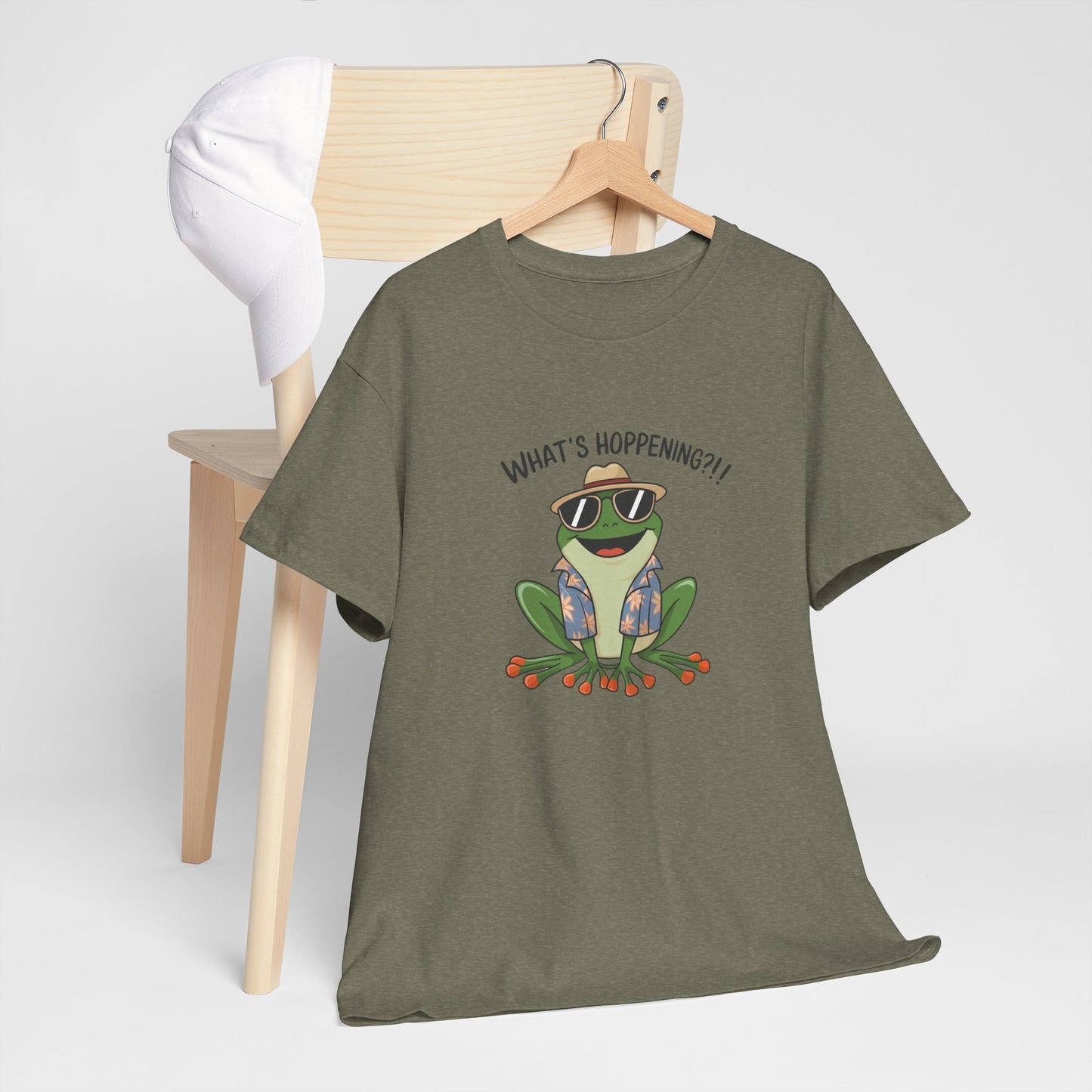 Funny Frog Shirt | What’s Hoppening T-Shirt | Cool Frog Graphic Tee | Amphibian Dad Joke Shirt | Cottagecore Animal Lover Gift