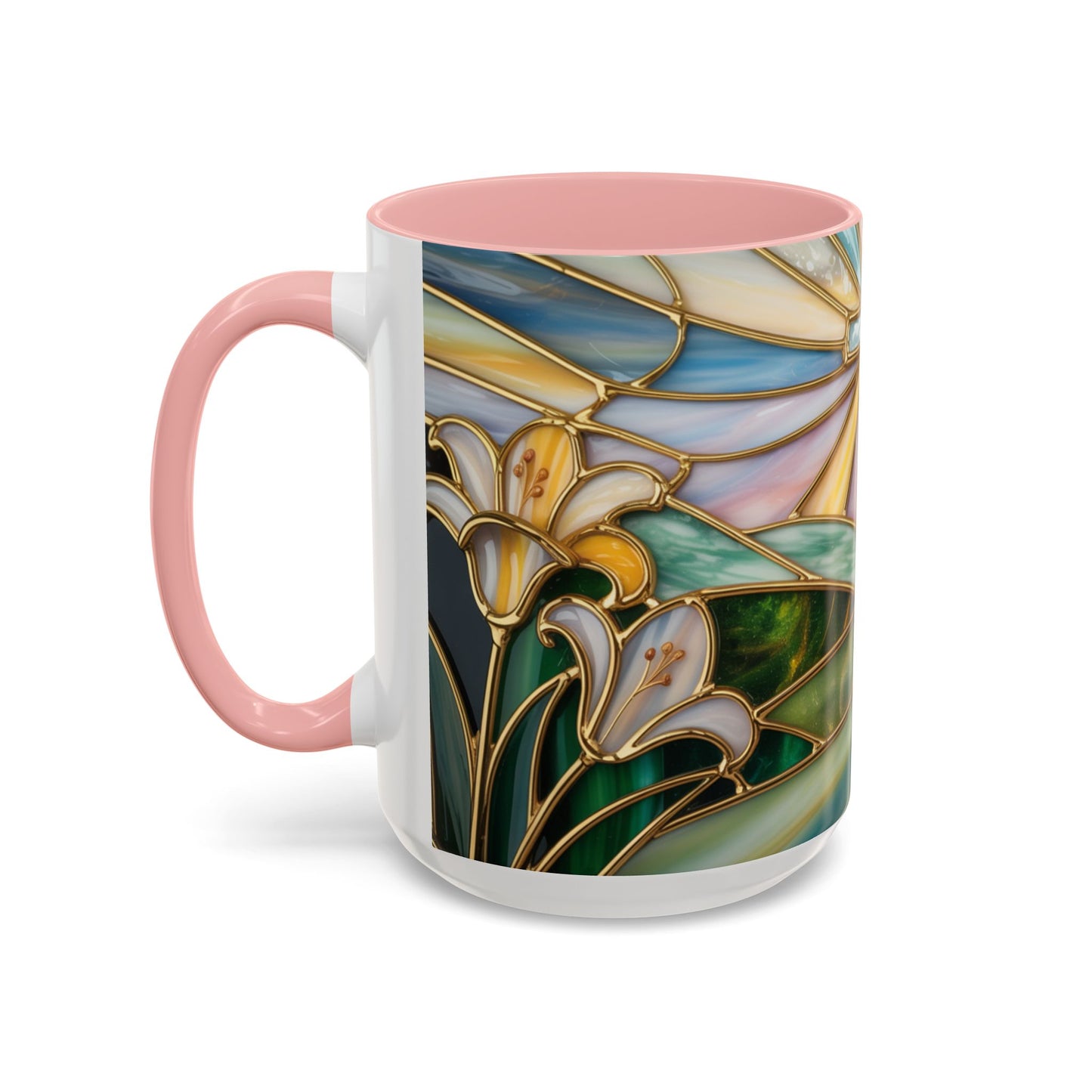 Stained Glass Cross Christian Mug • Inspirational Religious Coffee Cup • Colorful Faith Gift • Bible Verse Style Art • 11oz & 15oz
