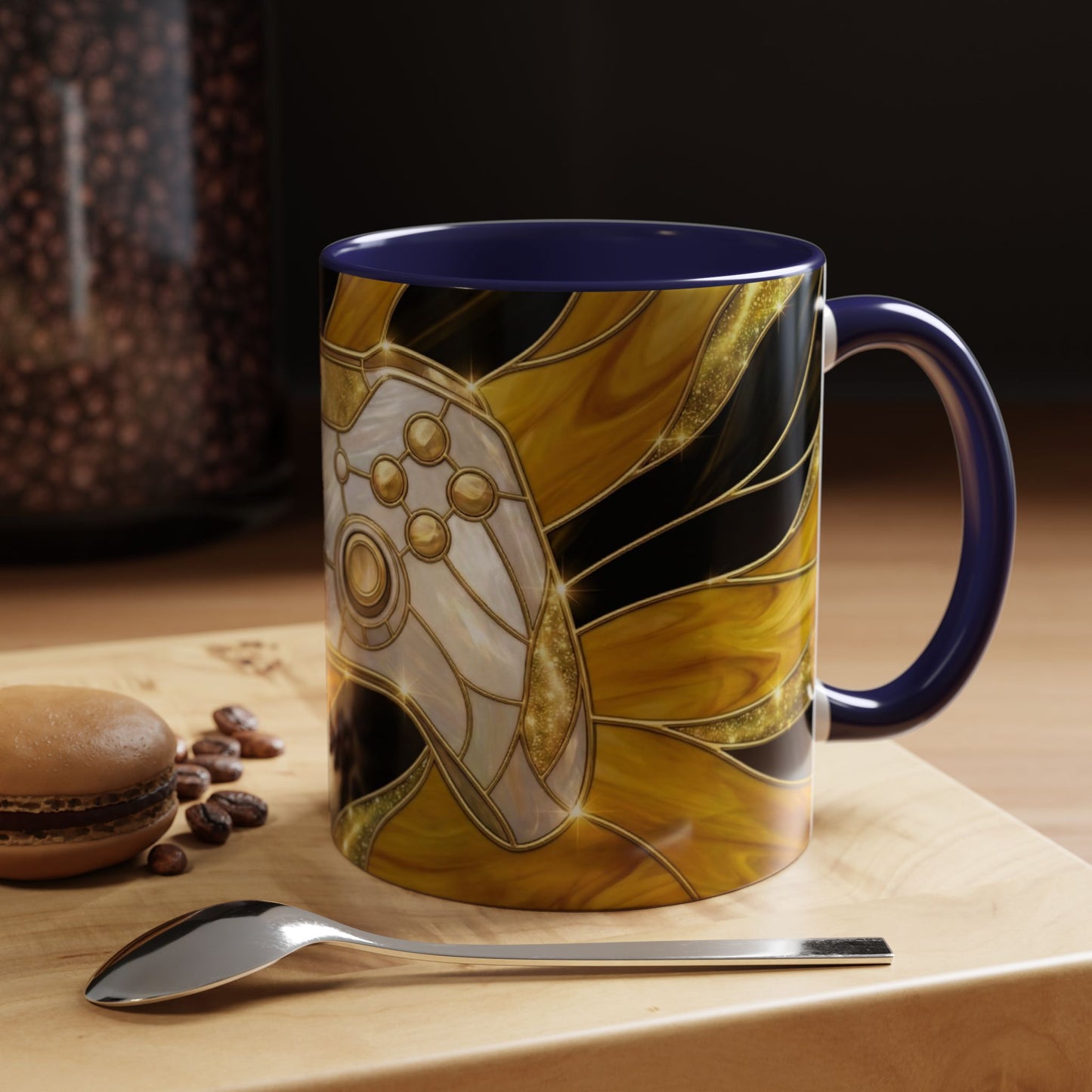 Stained Glass Gamer Mug, Gold Controller Coffee Cup, Video Game Gifts for Him, Gamer Boyfriend Gift, Teen Boy Gaming Mug, Desk Decor