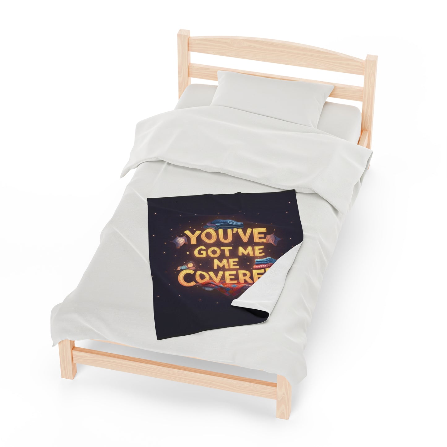 Velvet Plush Blanket, Soft Throw Blanket for Cuddling, 'You've Got Me Covered' Quote, Cozy Bedding, Warm Fleece Blanket, Couch Snuggle,