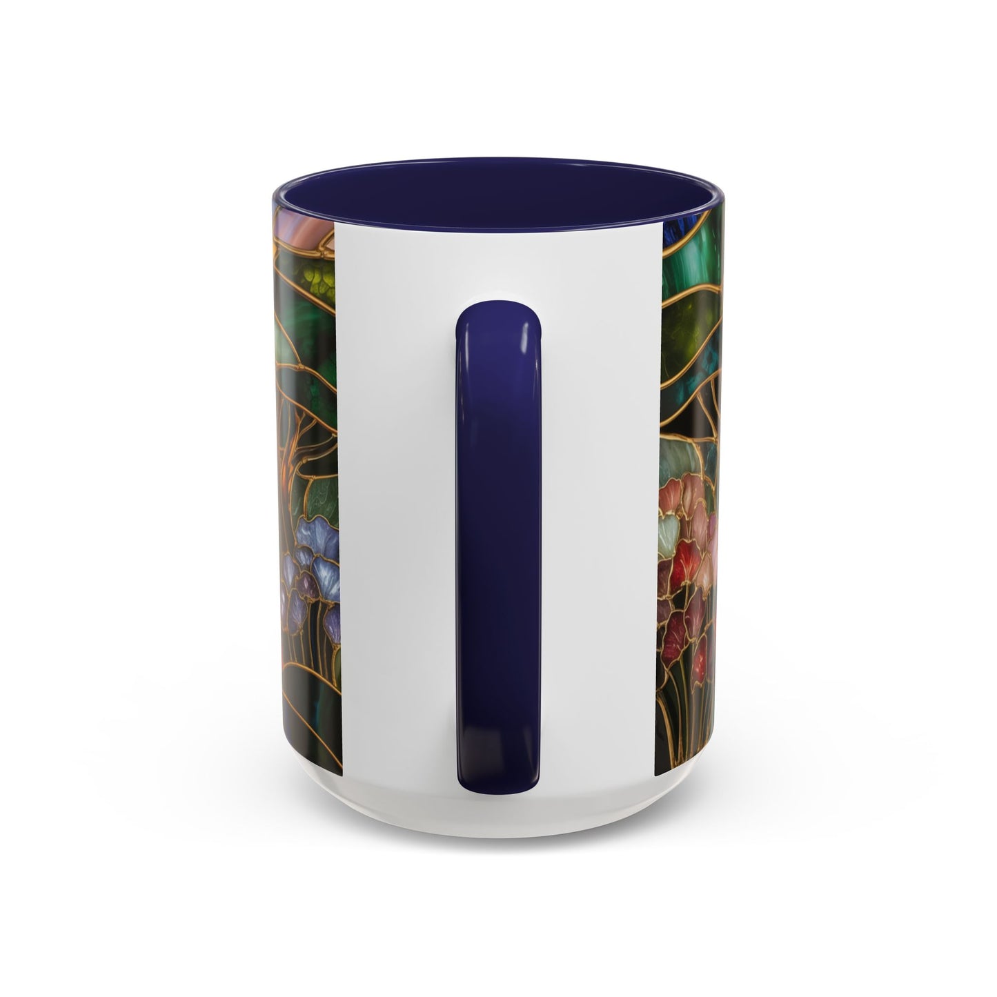 Stained Glass Woodland Forest Mug, Tree & Flowers Coffee Cup, Nature Lover Gift, Artistic Woodland Art Mug, Rustic Home Decor Mug