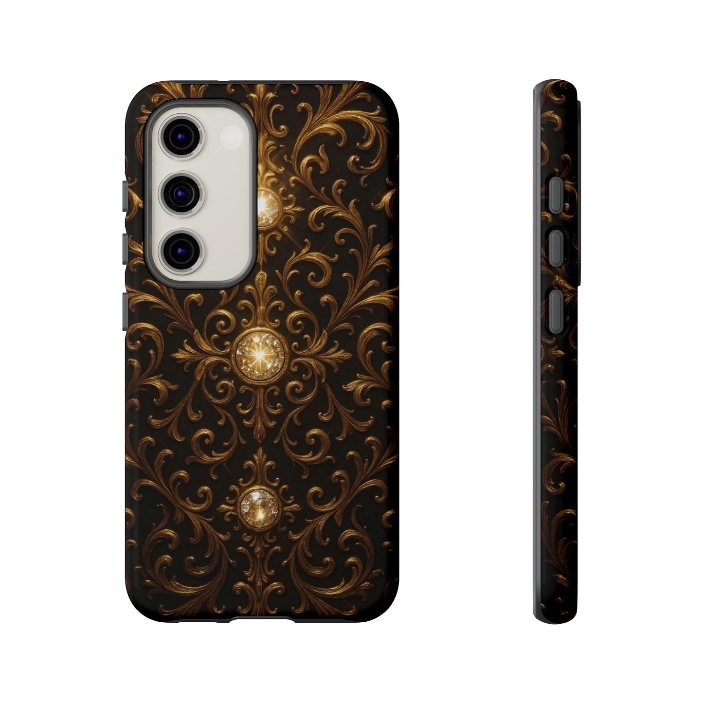 Luxury Baroque Samsung Case – Elegant Gold Ornate Floral Phone Cover for Galaxy
