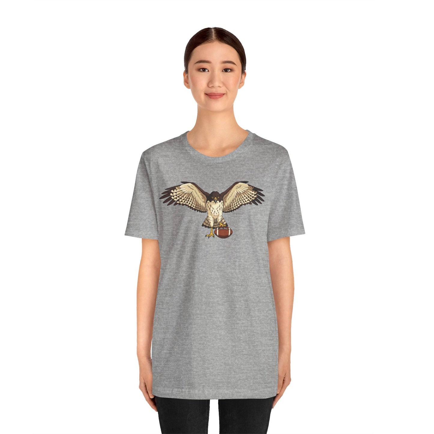 Hawk Football Shirt, Hawk Holding Football T Shirt, Football Mascot Tee, Bird Of Prey Shirt, Sports Fan Gift, Game Day Hawk Tee