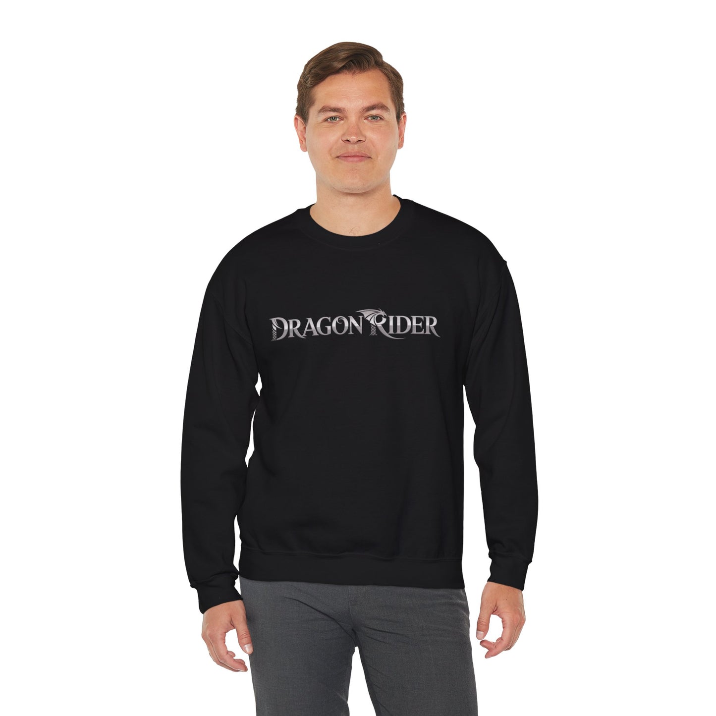 Dragon Rider Sweatshirt | Unisex Fantasy Gamer Crewneck | Nerdy Cozy Mythical Gift | Medieval Dragon Pullover | Geek Cosplay Style