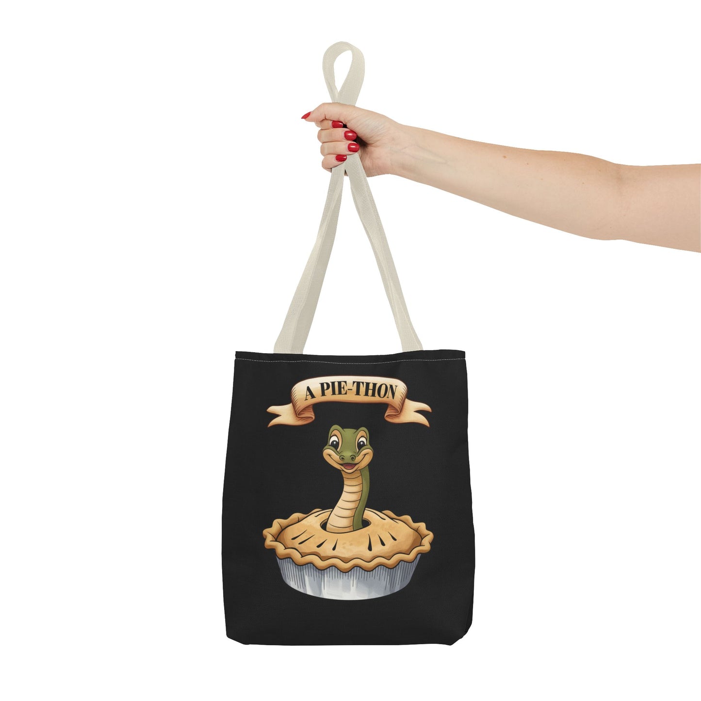 Funny Tote Bag with Snake Joke - Pie-Thon