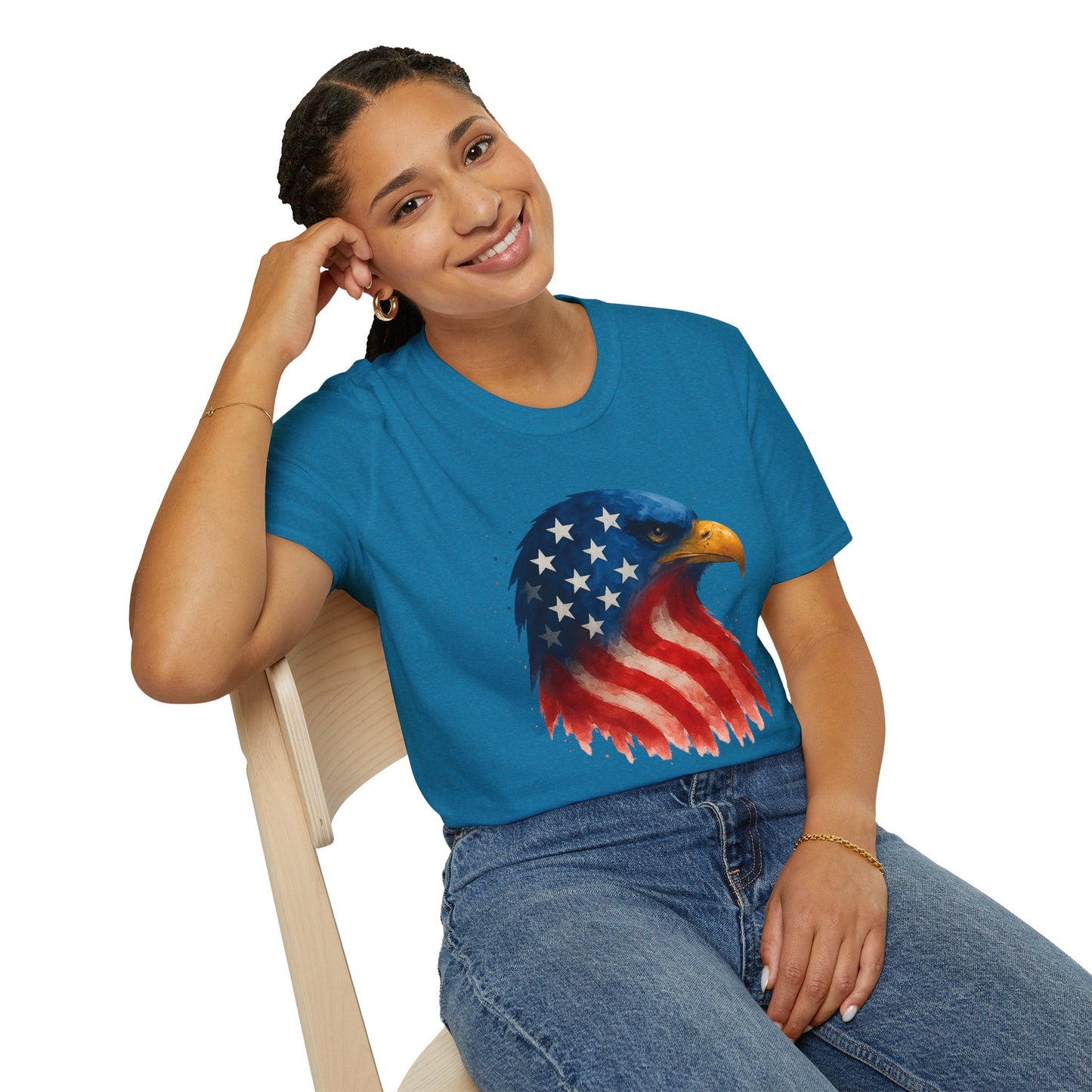 American Flag Eagle Shirt - 4th of July Patriotic Tee - USA Freedom T-Shirt - Independence Day Shirt - Bald Eagle Graphic Tee