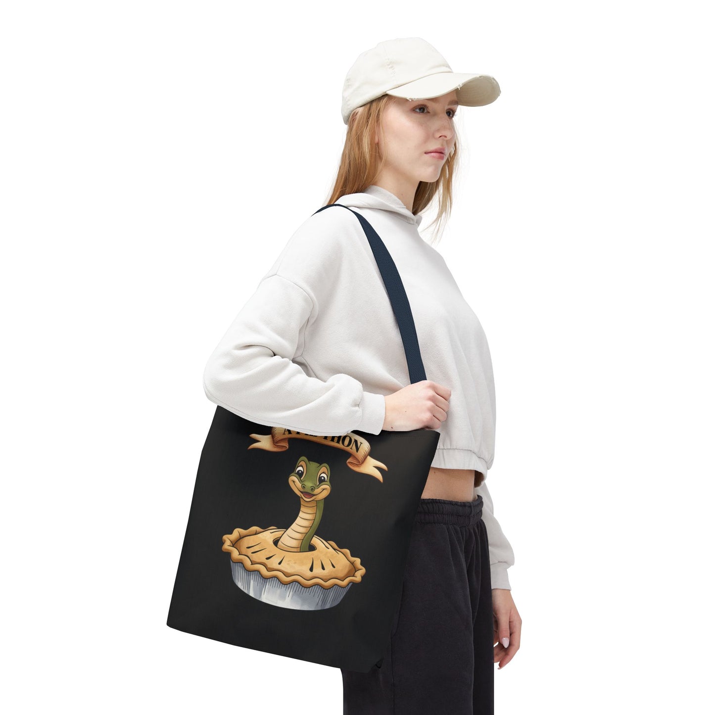 Funny Tote Bag with Snake Joke - Pie-Thon