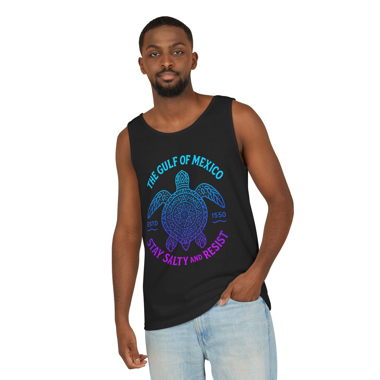 Gulf of Mexico Turtle Tank - Stay Salty and Resist Sea Turtle Shirt, Beach Vacation Top, Ocean Lover Gift, Nautical 2025 Summer Tank