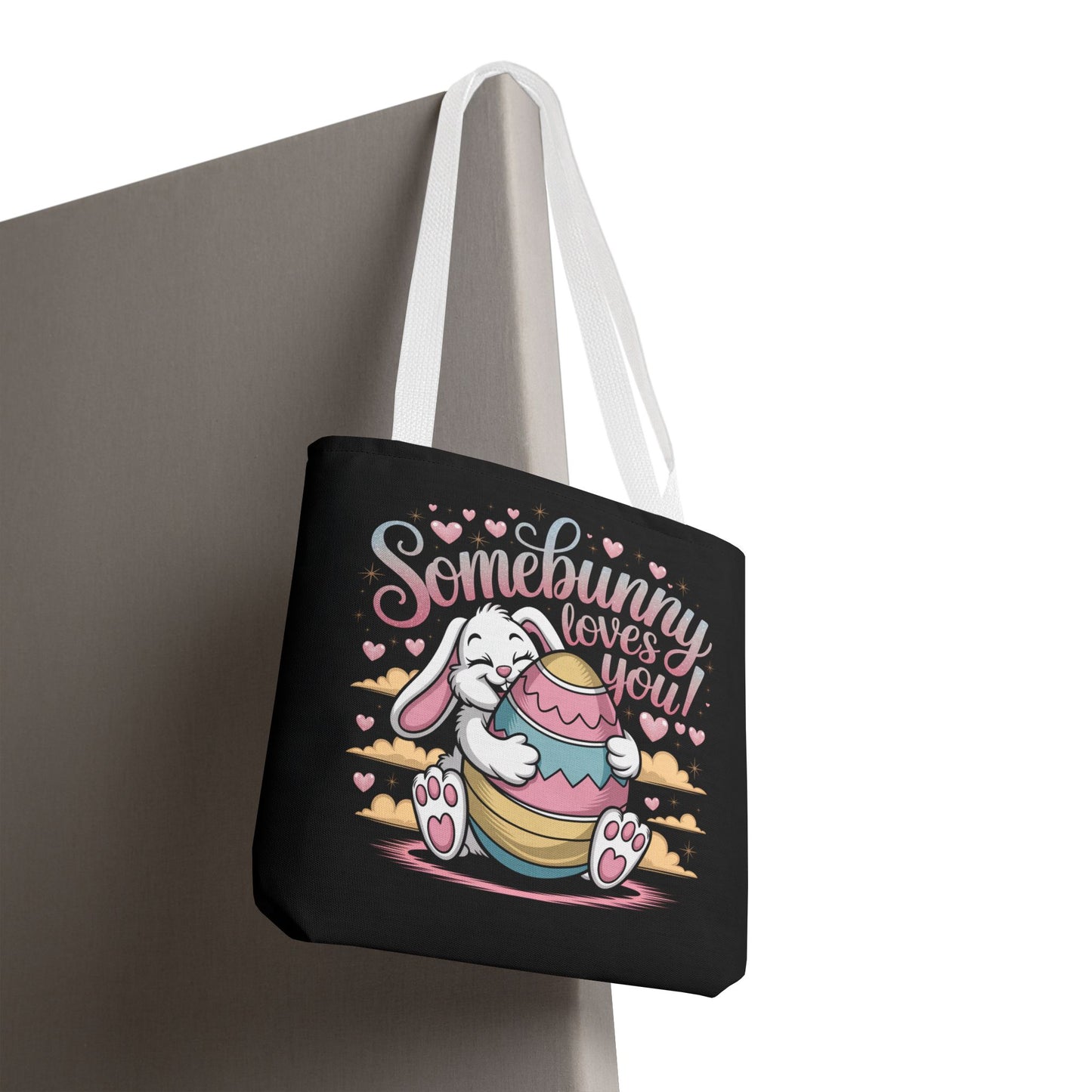 Easter Bunny Tote Bag Somebunny Loves You Easter Bag Bunny