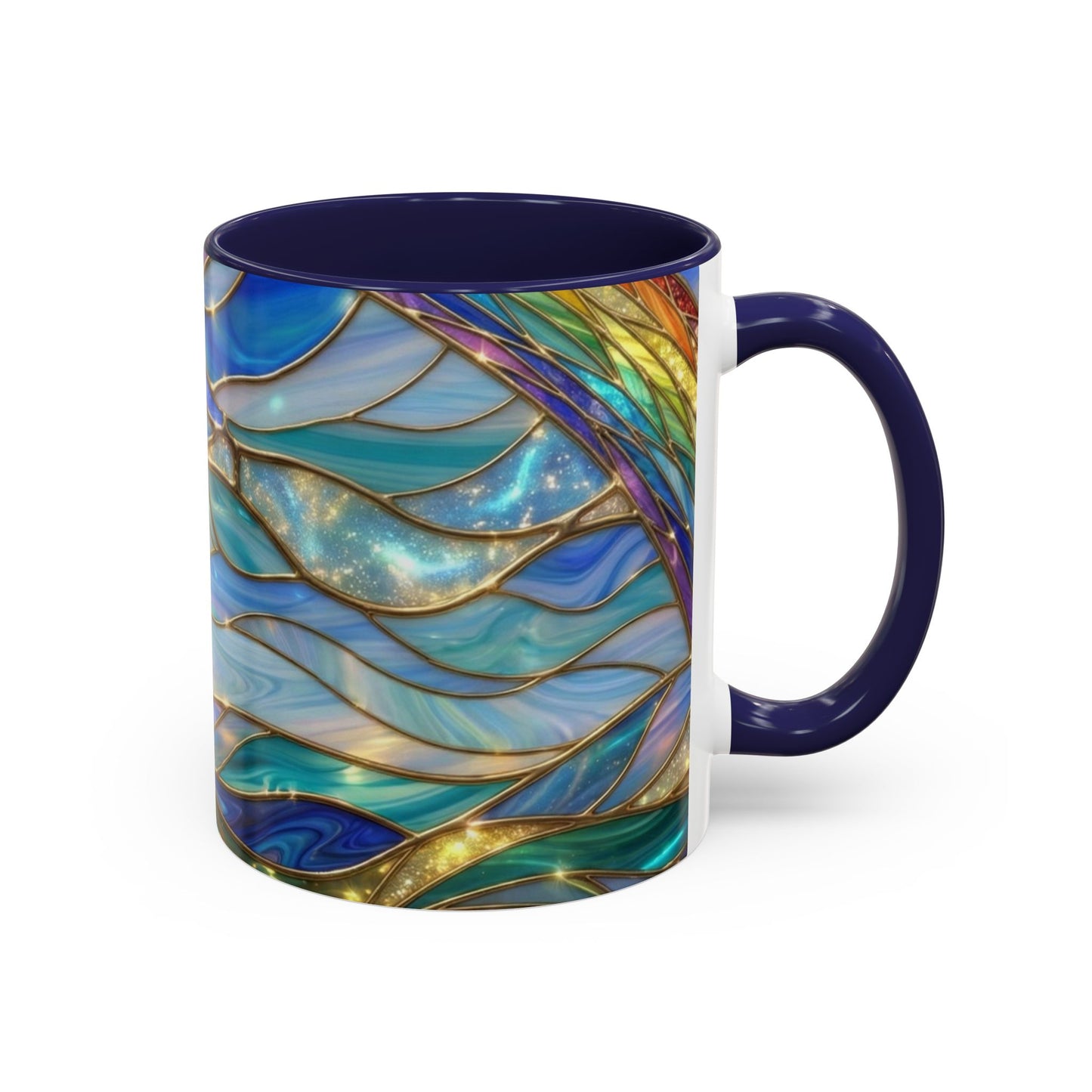 Stained Glass Rainbow Mug, Pot Of Gold Coffee Cup, St Patricks Day Gift, Magical Fantasy Tea Cup, Lucky Irish Leprechaun, Colorful Art