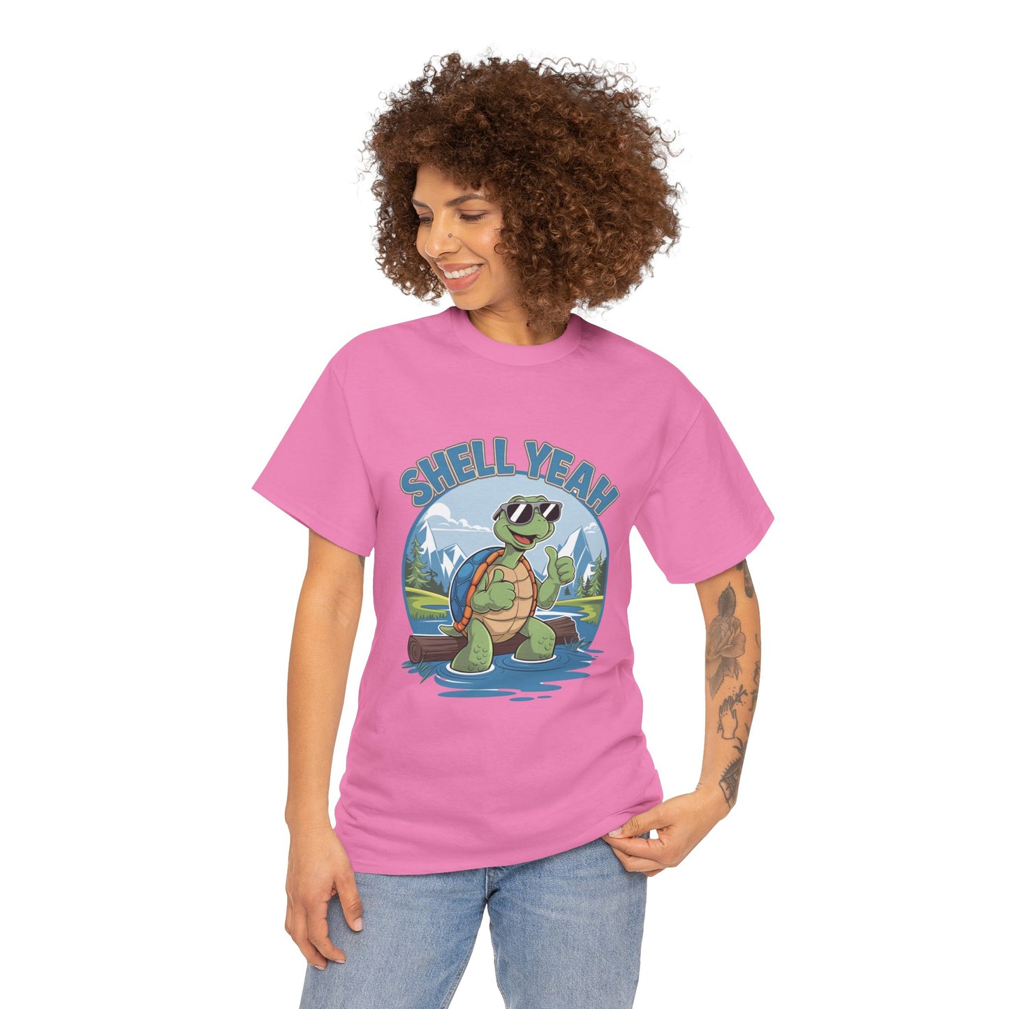 SHELL YEAH Turtle T-Shirt | Funny Cute Turtle Nature Graphic Tee | Handmade Animal Lover Gift | Eco Outdoor Adventure Shirt
