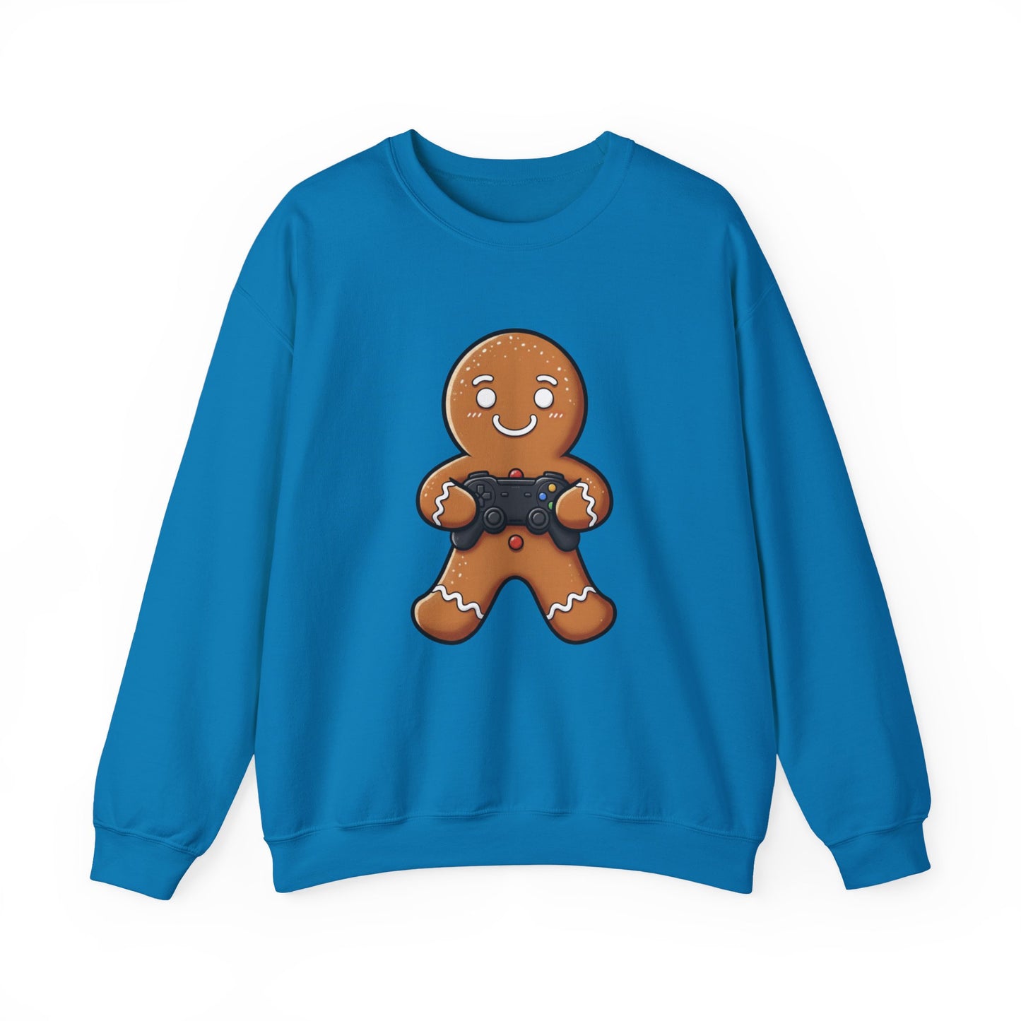 Gamer Gingerbread Sweatshirt | Funny Christmas Sweater | Cute Holiday Crewneck for Gamers | Cozy Unisex Winter Gift