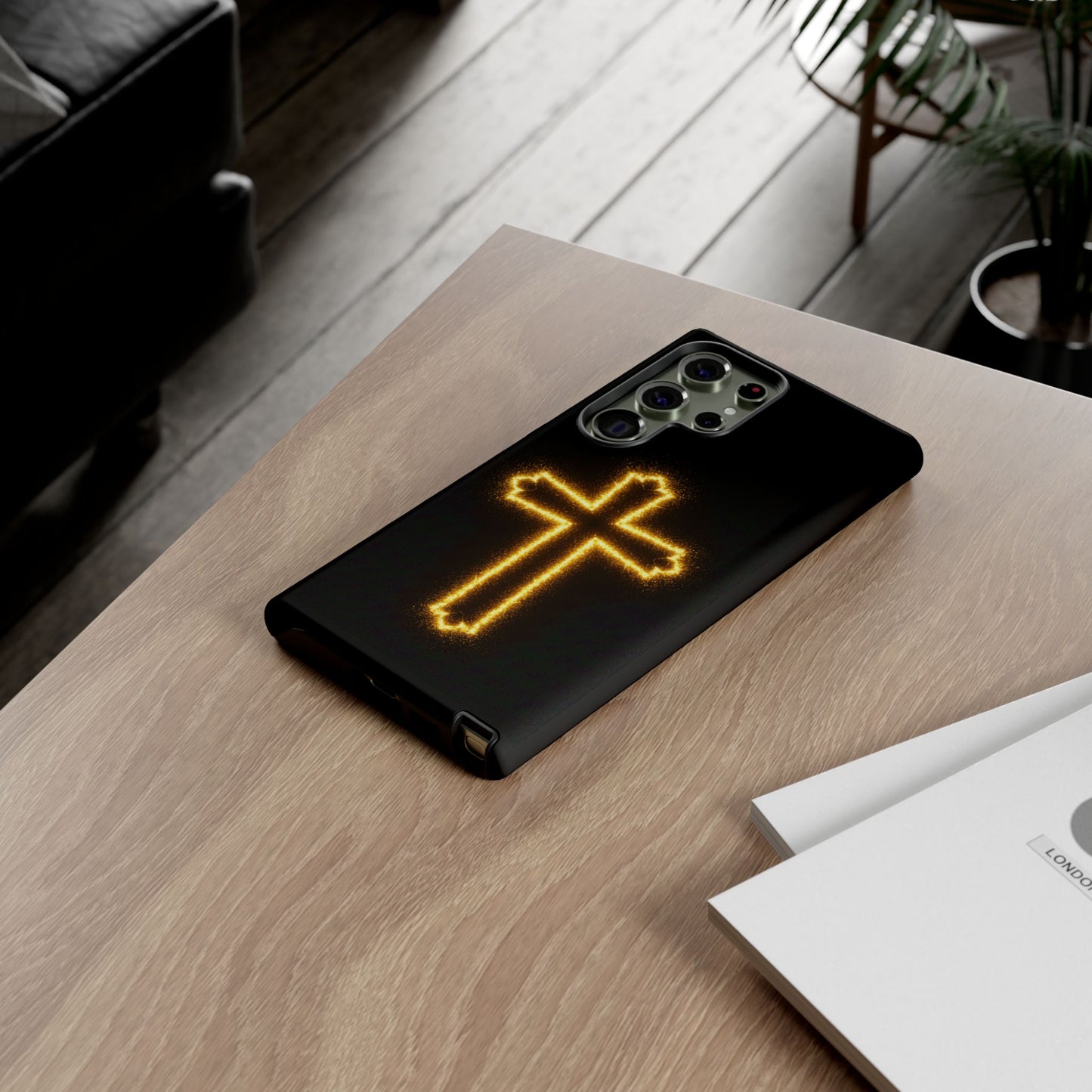 Glow-in-the-Dark Cross Samsung Phone Case - Tough Samsung Cases for Faithful Protection
