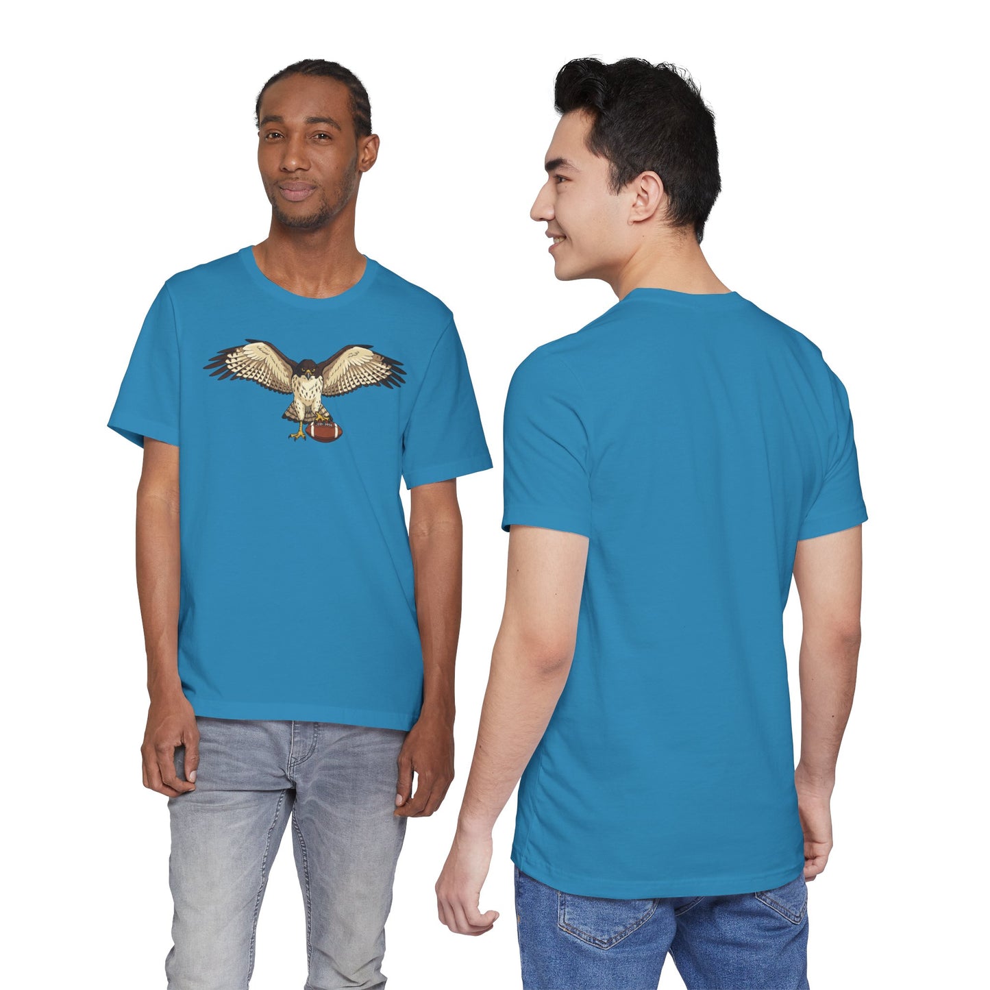 Hawk Football Shirt, Hawk Holding Football T Shirt, Football Mascot Tee, Bird Of Prey Shirt, Sports Fan Gift, Game Day Hawk Tee