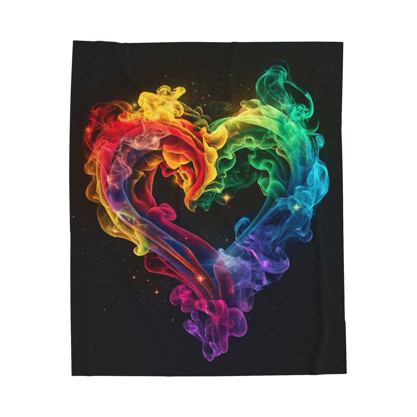 Colorful Smoke Heart Blanket