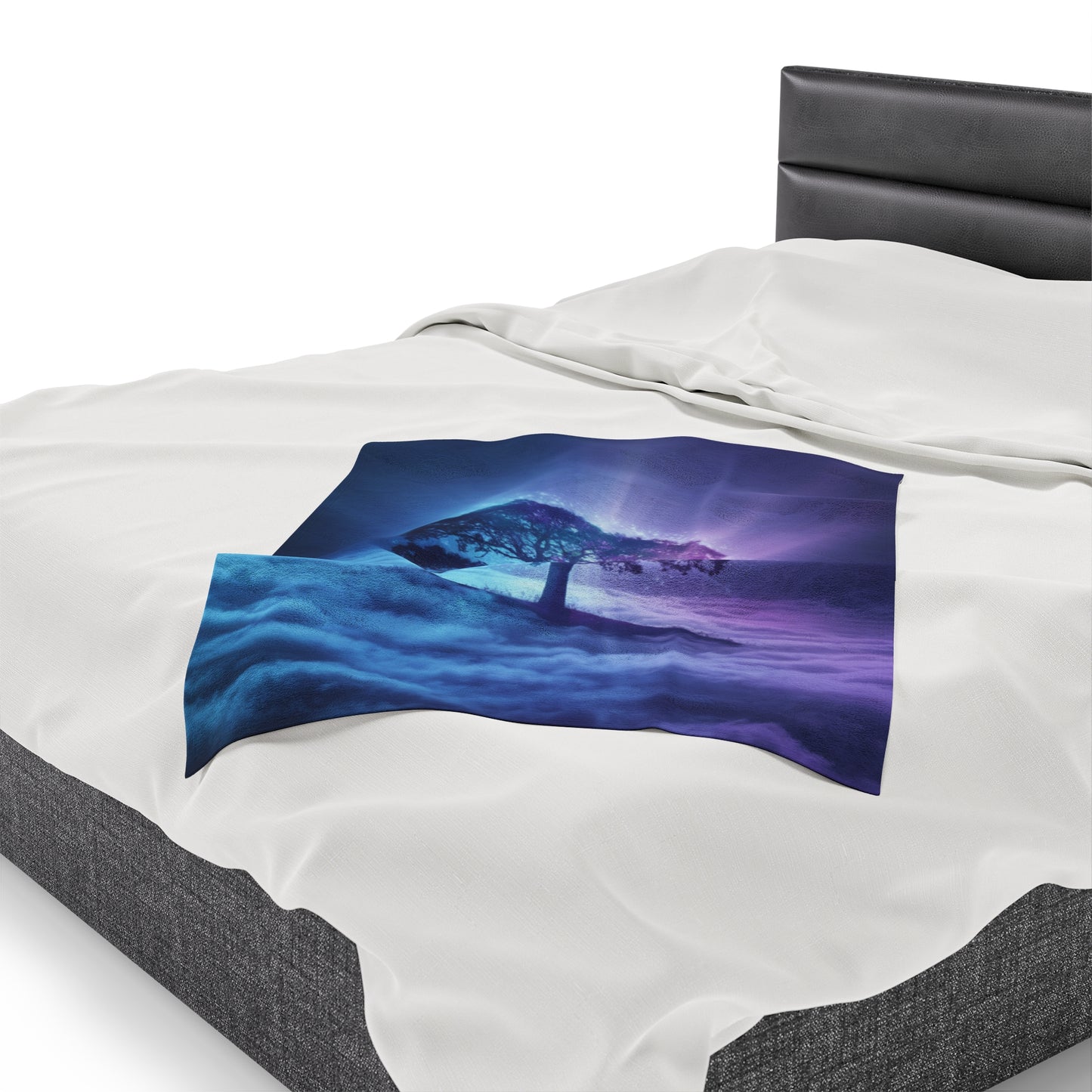 Plush Blanket Dreamy Tree in the Clouds Design