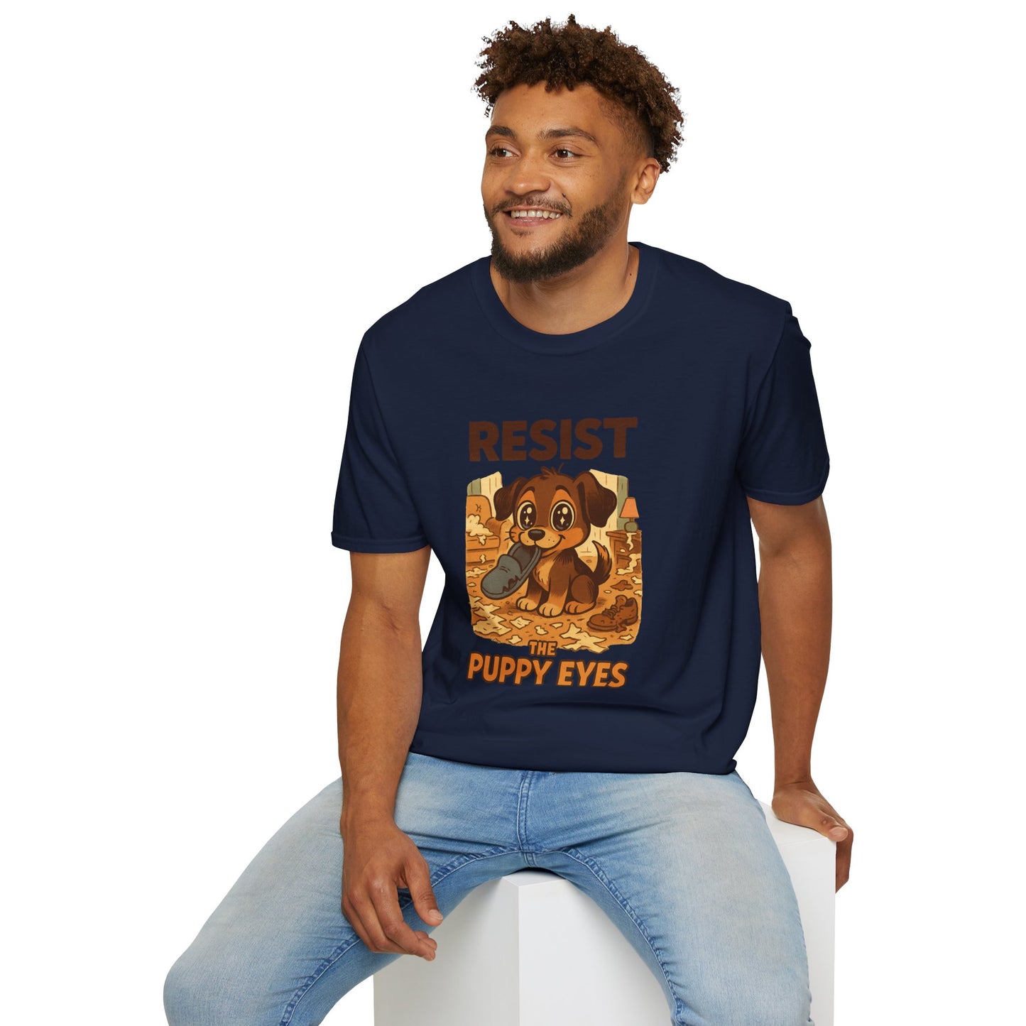 Resist the Puppy Eyes Dog Tee - Cute Puppy Eyes Graphic T-Shirt for Dog Lovers, Funny Pet Gift Shirt, Unisex Animal Lover Tee