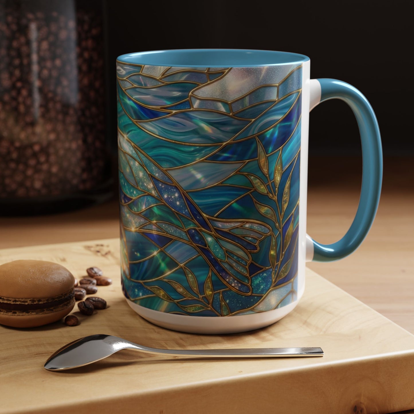 Seal Coffee Mug, Stained Glass Seal Mug, Cute Marine Animal Art Mug, Ocean Lover Gift, Unique Ceramic Coffee Cup, 11oz 15oz Coastal Mug