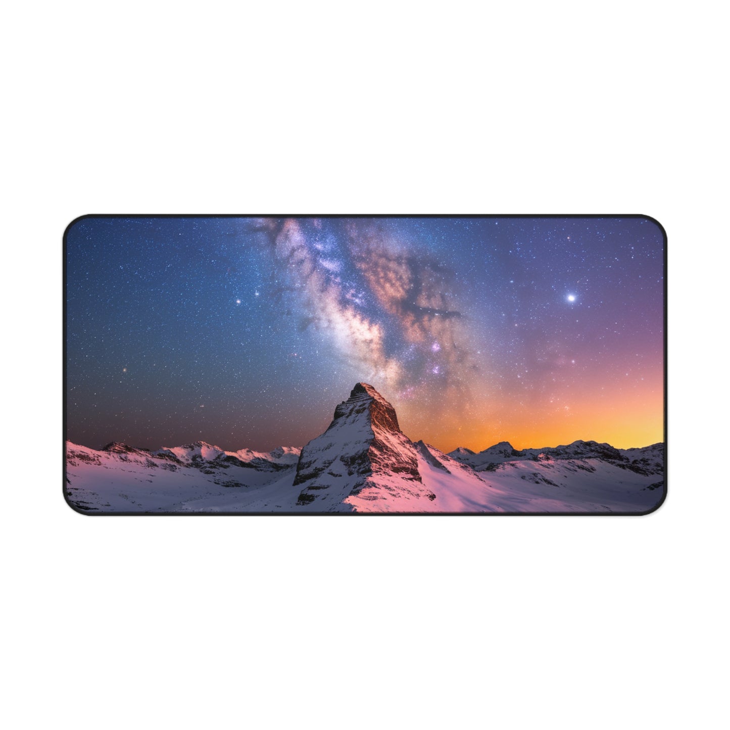 Desk Mat Mountain Top with Milky Way Galaxy View Mouse Pad Nature Desk Top Space Mouse Pad Computer Accessory
