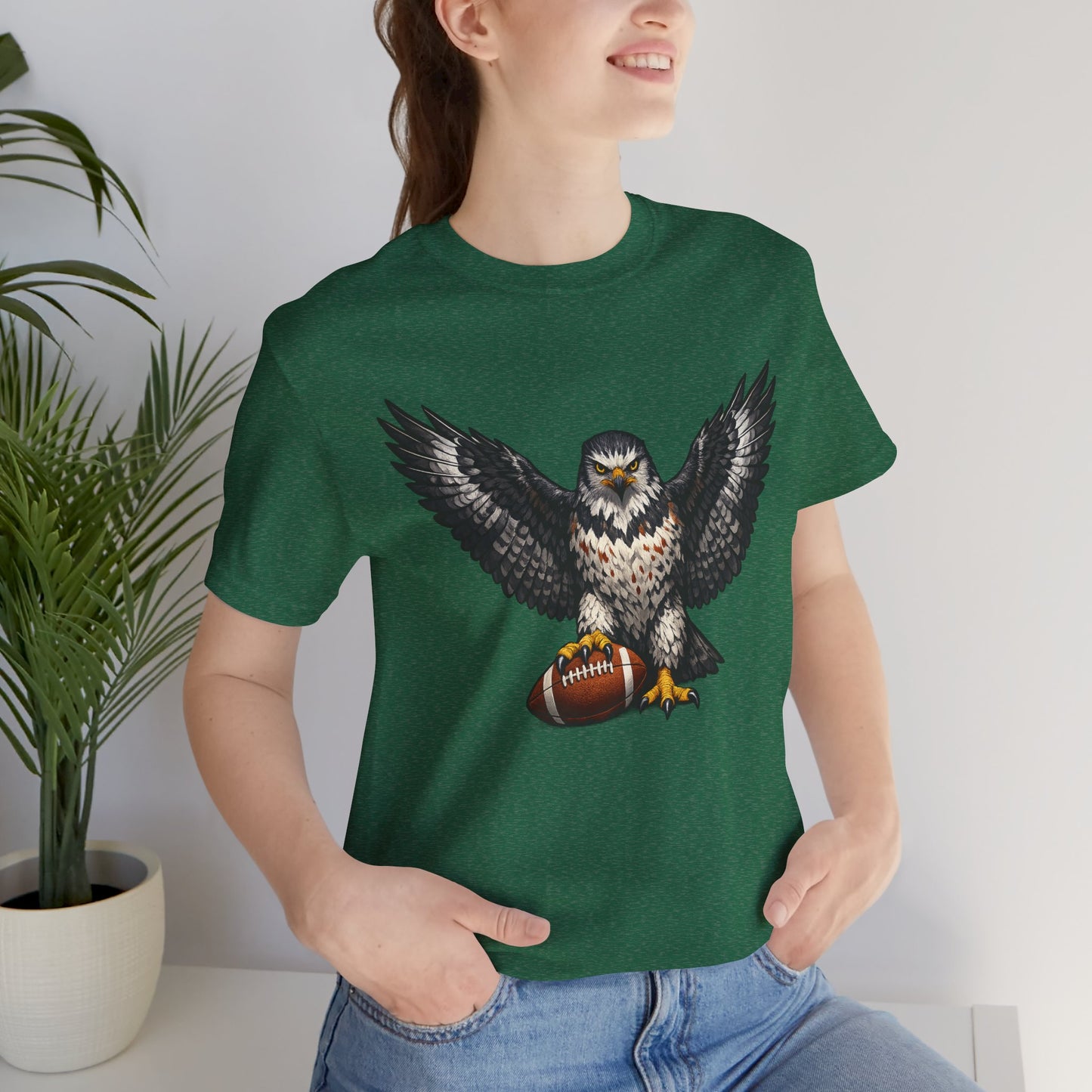 Hawk Football Shirt, Hawk Holding Football T Shirt, Hawk Mascot Tee, Football Bird Of Prey Shirt, Game Day Sports Tee, Hawk Fan Gift