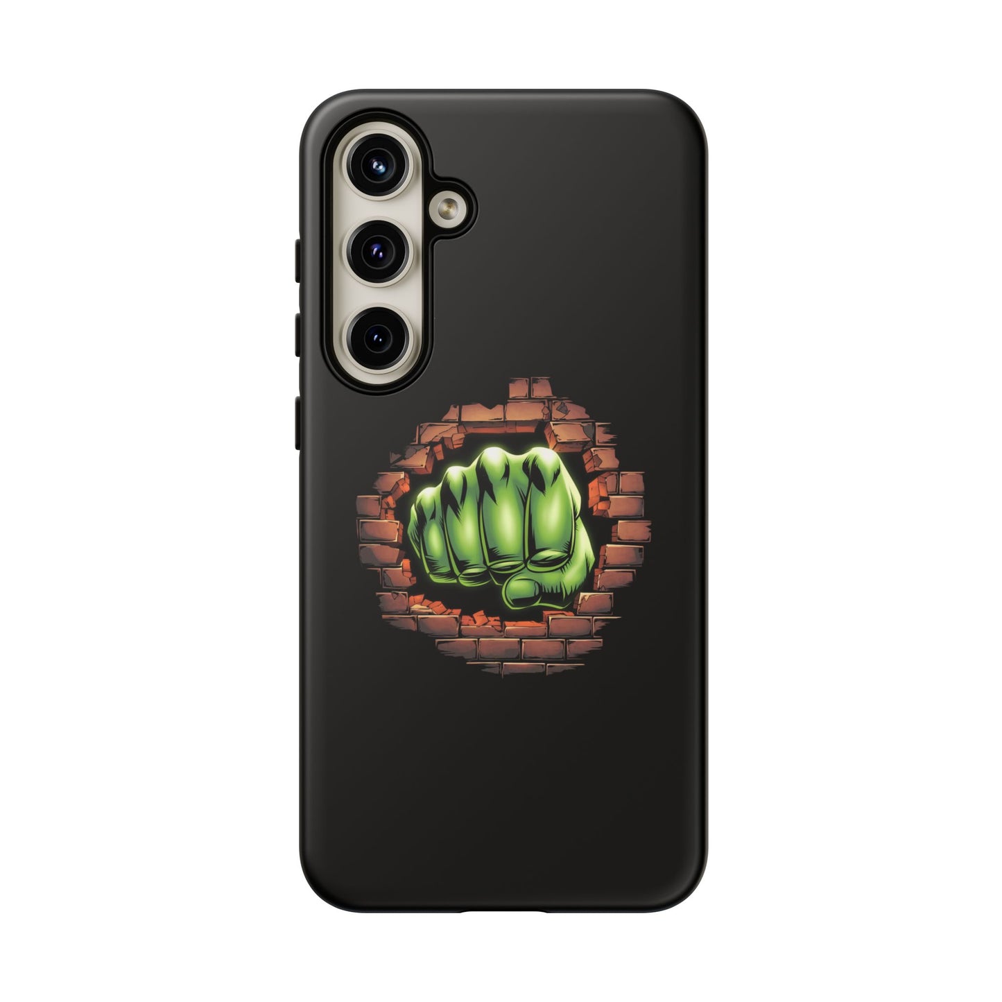 Samsung Phone Case, Green Fist Smashing Wall Design, Comic Book Phone Case, Geeky Case