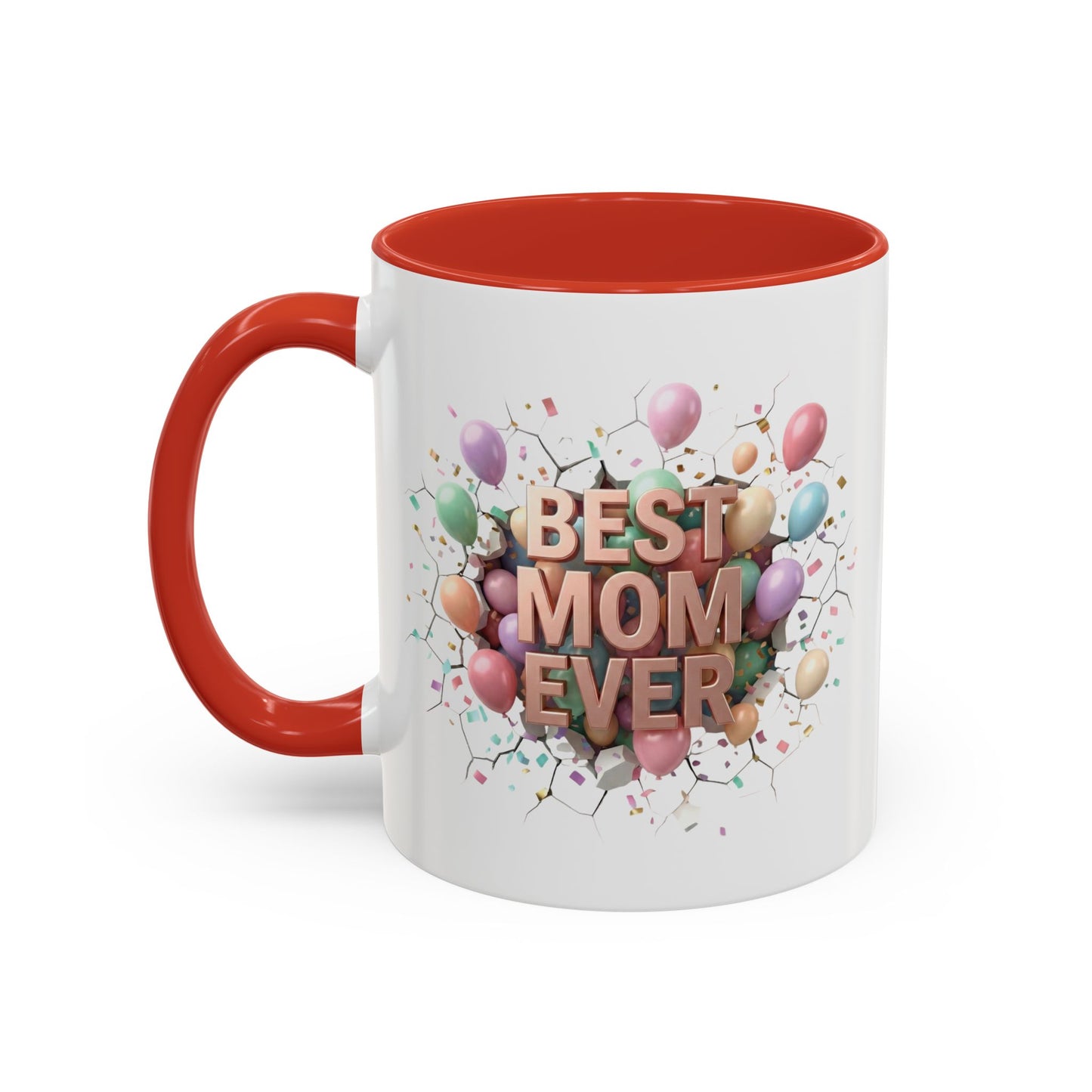 Personalized Mom Mug, Best Mom Ever Gift, Custom Name Coffee Cup, 3D Balloon Design, Mothers Day Gift, New Mom Gift 2025, Custom Mug