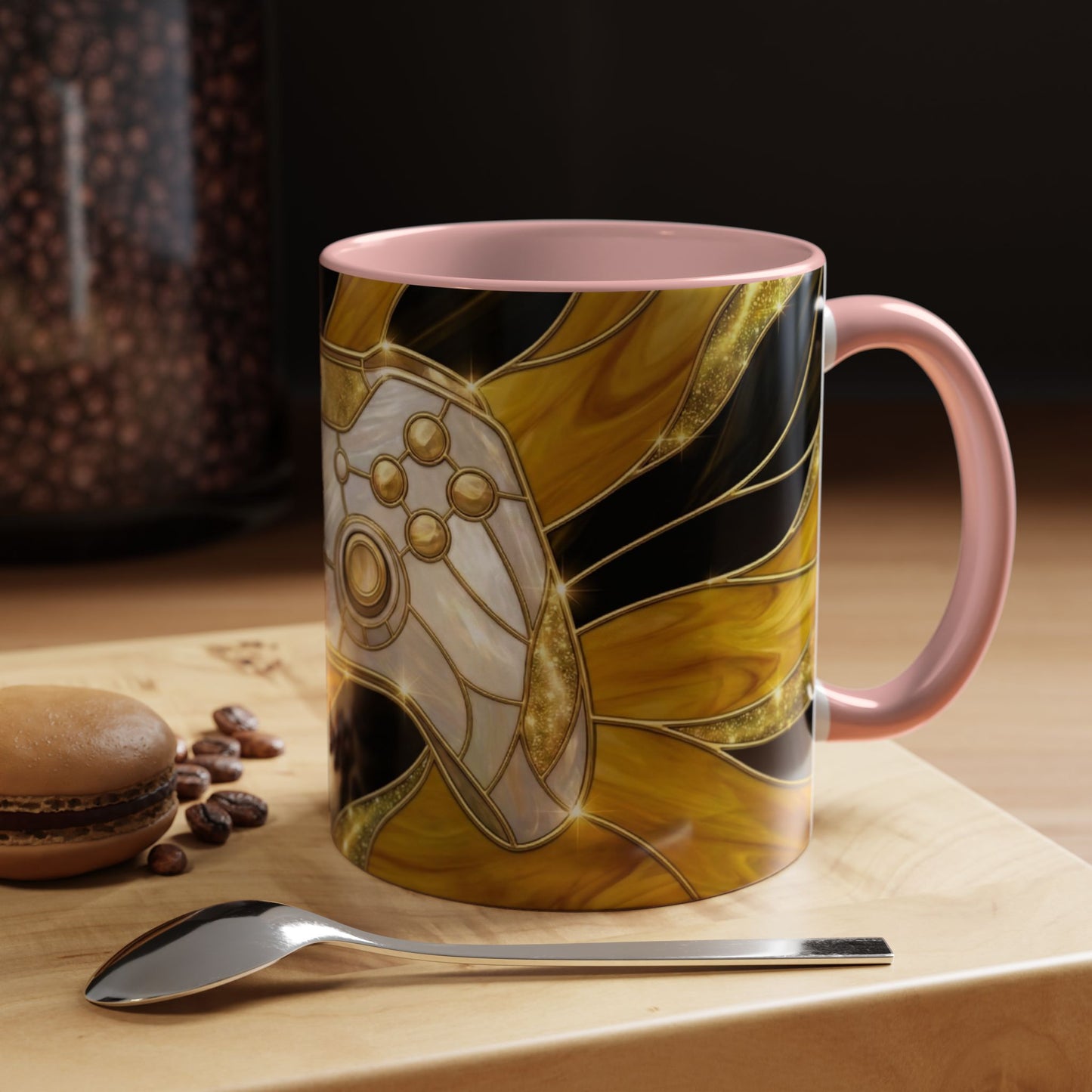 Stained Glass Gamer Mug, Gold Controller Coffee Cup, Video Game Gifts for Him, Gamer Boyfriend Gift, Teen Boy Gaming Mug, Desk Decor