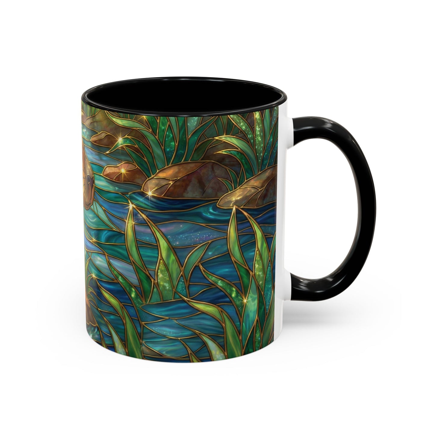 Capybara Coffee Mug, Stained Glass Capybara Mug, Cute Animal Art Mug, Nature Lover Gift, Unique Ceramic Coffee Cup, 11oz 15oz Wildlife Mug