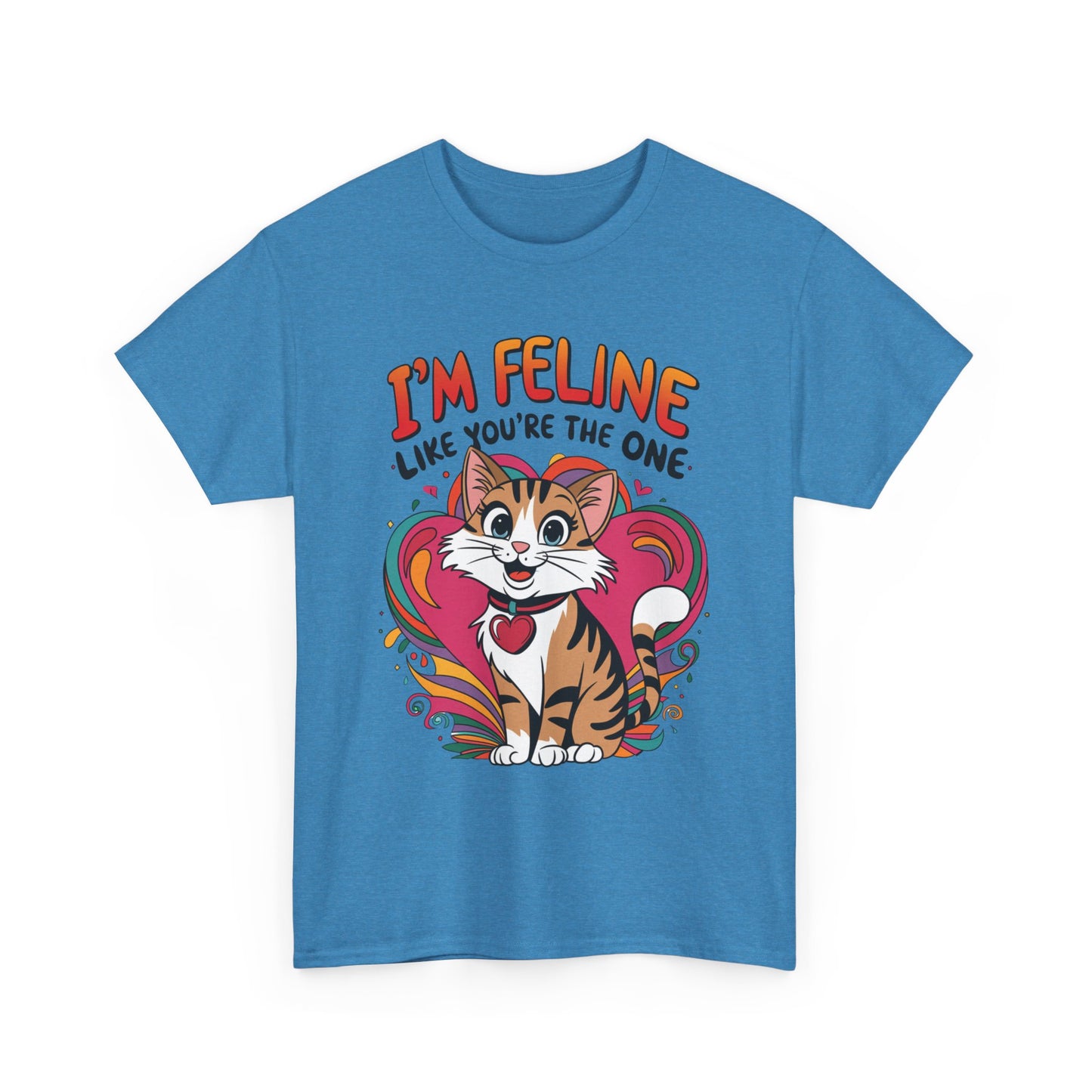 Valentines Cat Tee - Unisex Heavy Cotton