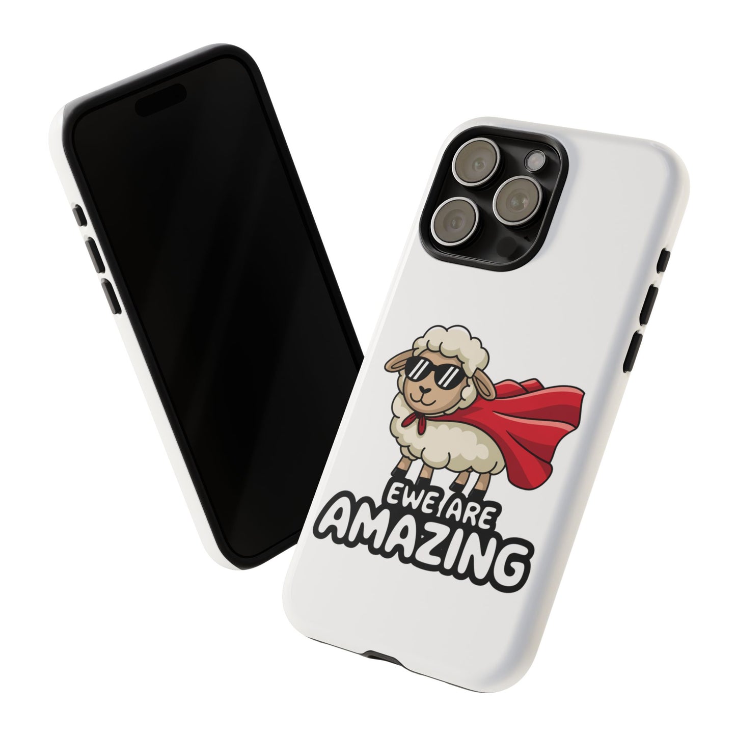 Funny iPhone Case - Cute Sheep Phone Cover - "Ewe Are Amazing" Animal Pun Gift - Motivational iPhone Case - Gift for Her or Him