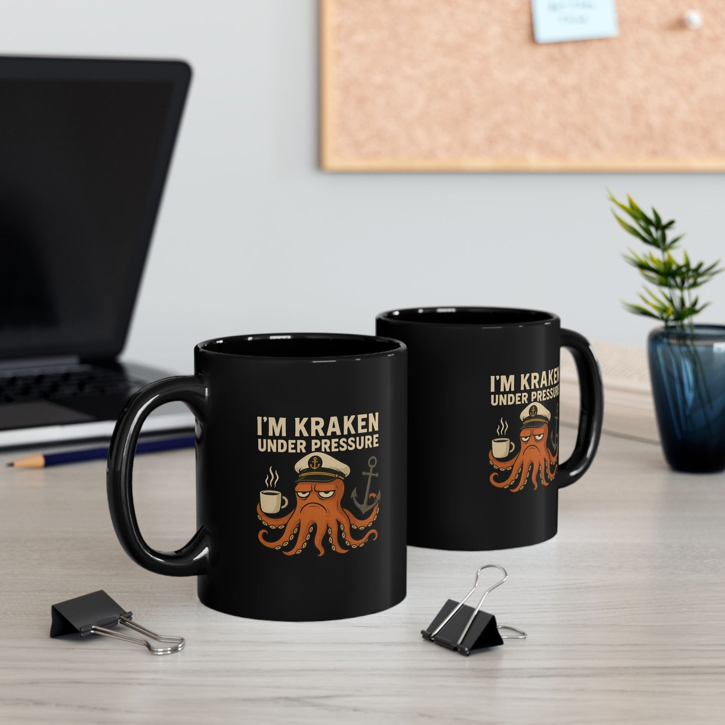 Kraken Under Pressure Mug • Funny Octopus Coffee Cup • Nautical Pun Gift Mug • Ocean Captain Humor • Stress Joke Mug 11oz 15oz