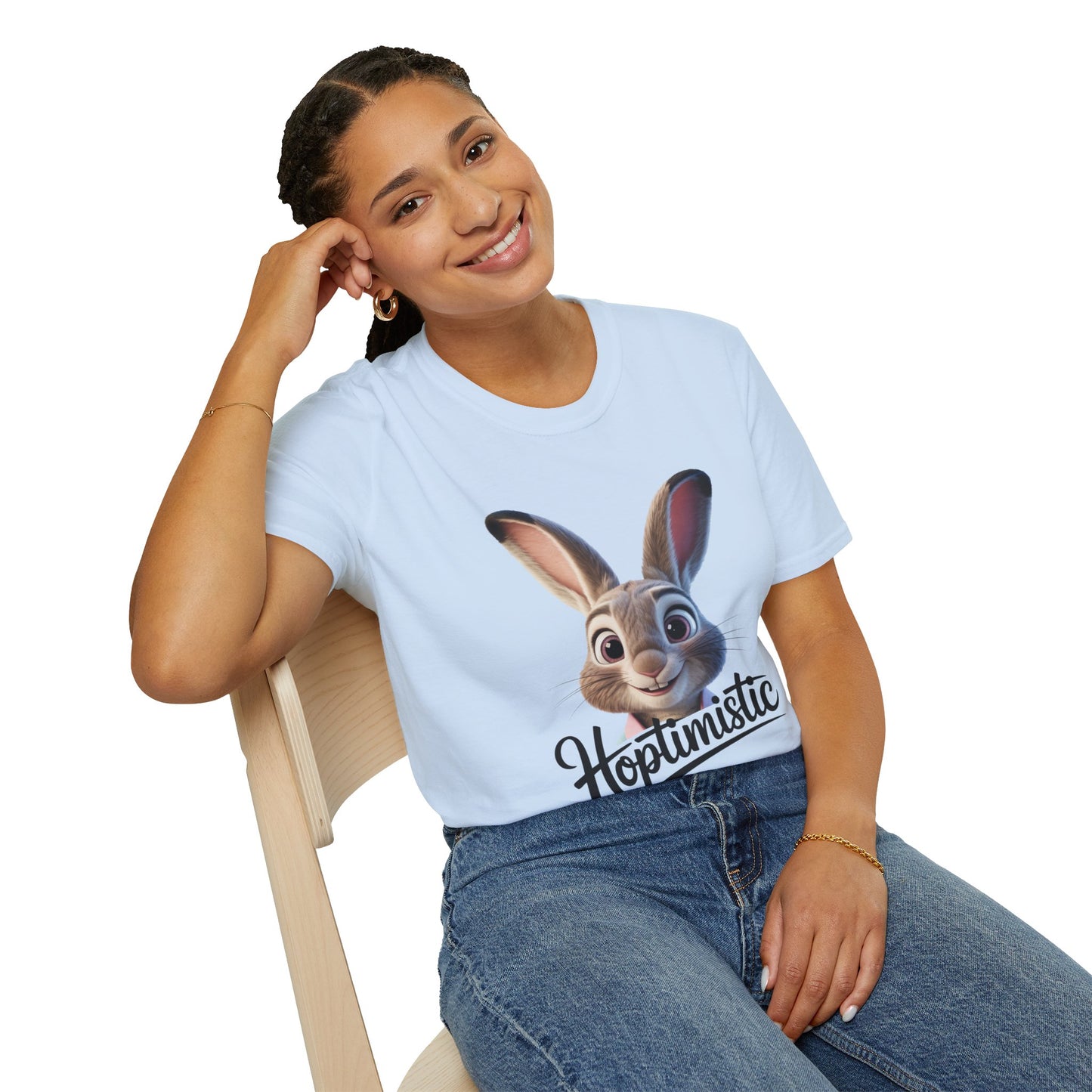 Hoptimistic Bunny T-Shirt, Cute Rabbit Pun Shirt, Positive Quote Tee, Animal Lover Gift, Funny Motivational Top, Easter Or Everyday Wear