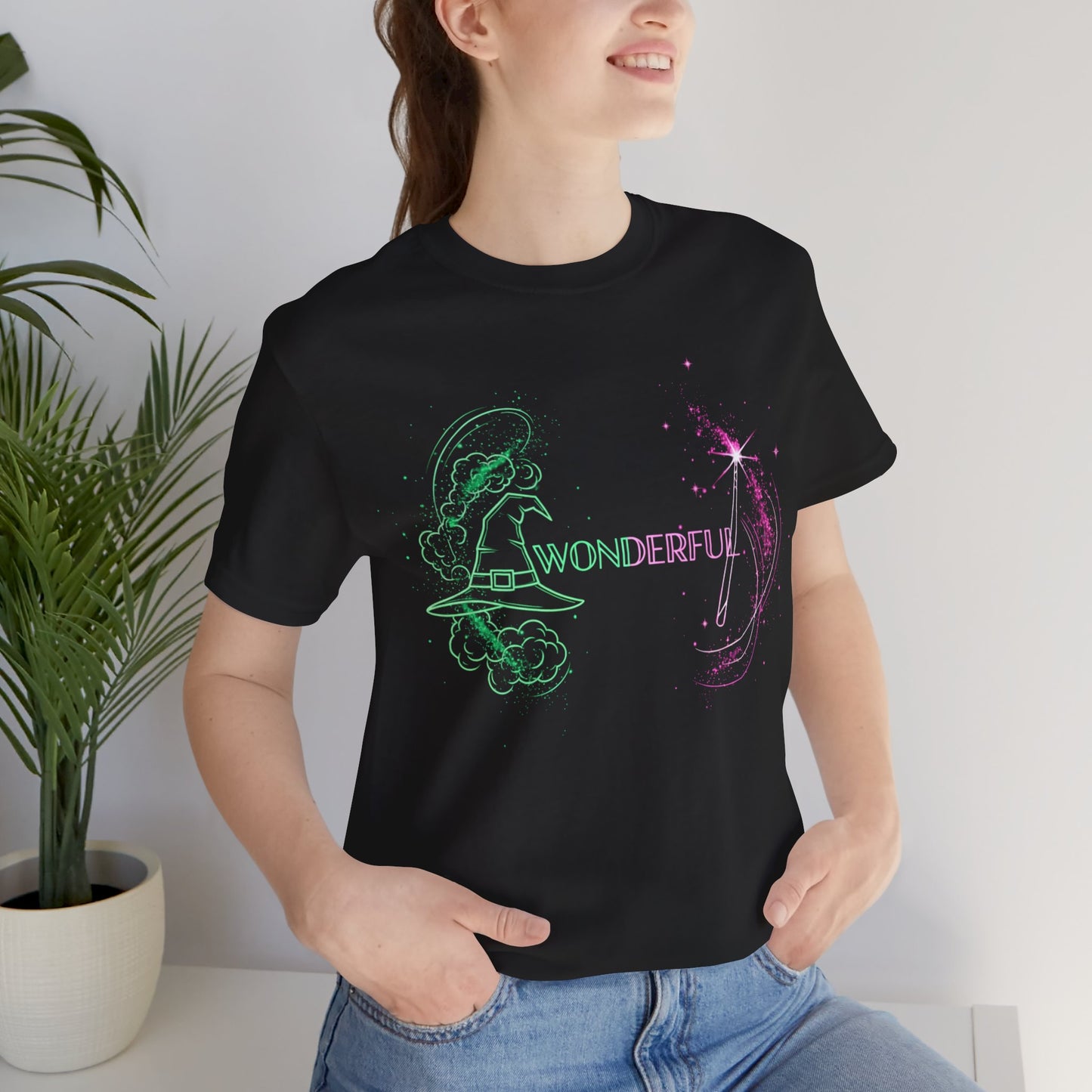 Wonderful Broadway Inspired T-Shirt, Magical Theater Graphic Tee, Green And Pink Sparkle Design, Unisex Gift For Musical Fans And Performers