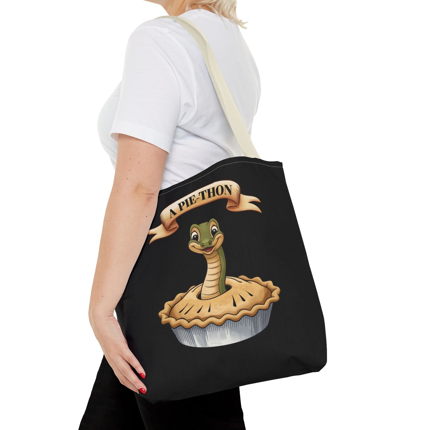 Funny Tote Bag with Snake Joke - Pie-Thon