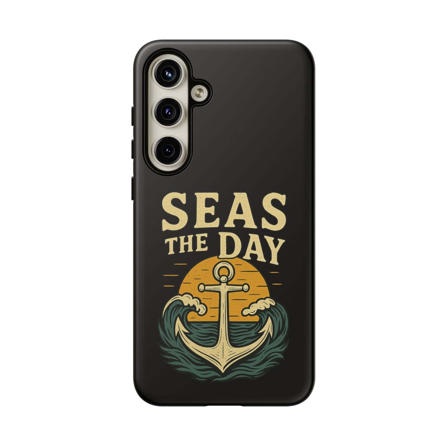 Seas the Day Samsung Case – Nautical Phone Case – Anchor Pun Gift – Ocean Lover Accessory – Motivational Phone Cover – Beach Vibes Case