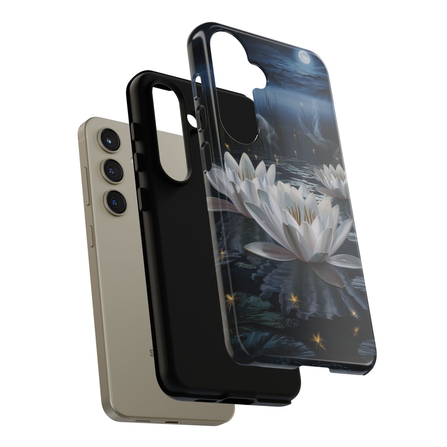 Samsung Galaxy Tough Case - Water Lillies Moonlit Sky Phone Cover