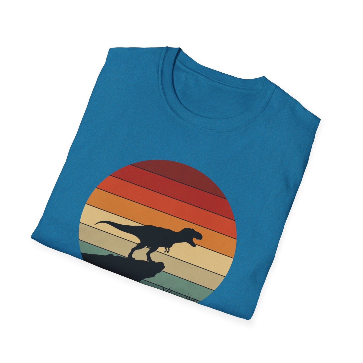 Retro T-Rex Dinosaur Shirt for Men Women - Vintage Sunset Graphic Tee - Unisex Jurassic Gift Idea Funny Casual Dino T-Shirt