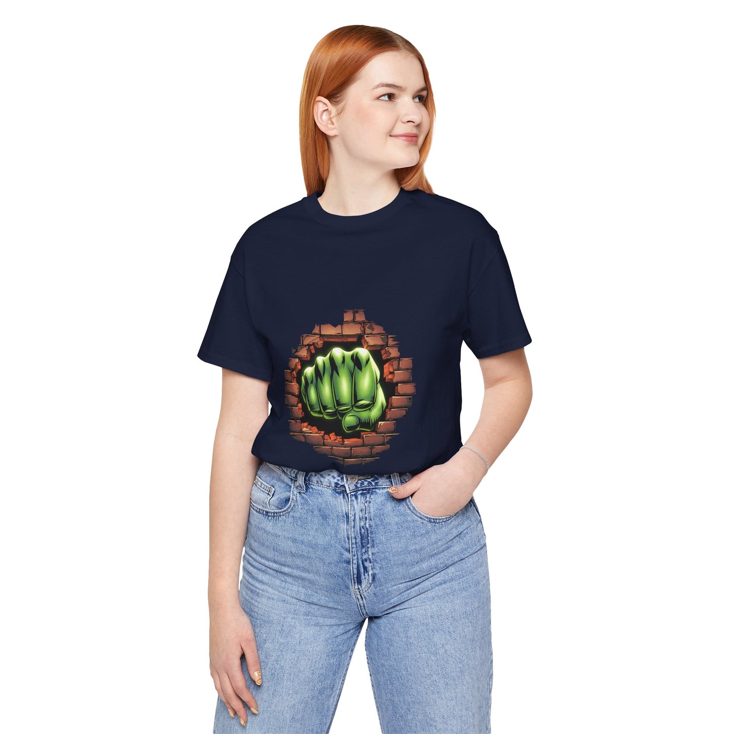 Green Hero Fist Graphic Tee – Superhero Shirt, Comic Pop Art, Gamer Gift, Y2K Dopamine Aesthetic, Funny Nerd Fashion, Unisex T‑shirt